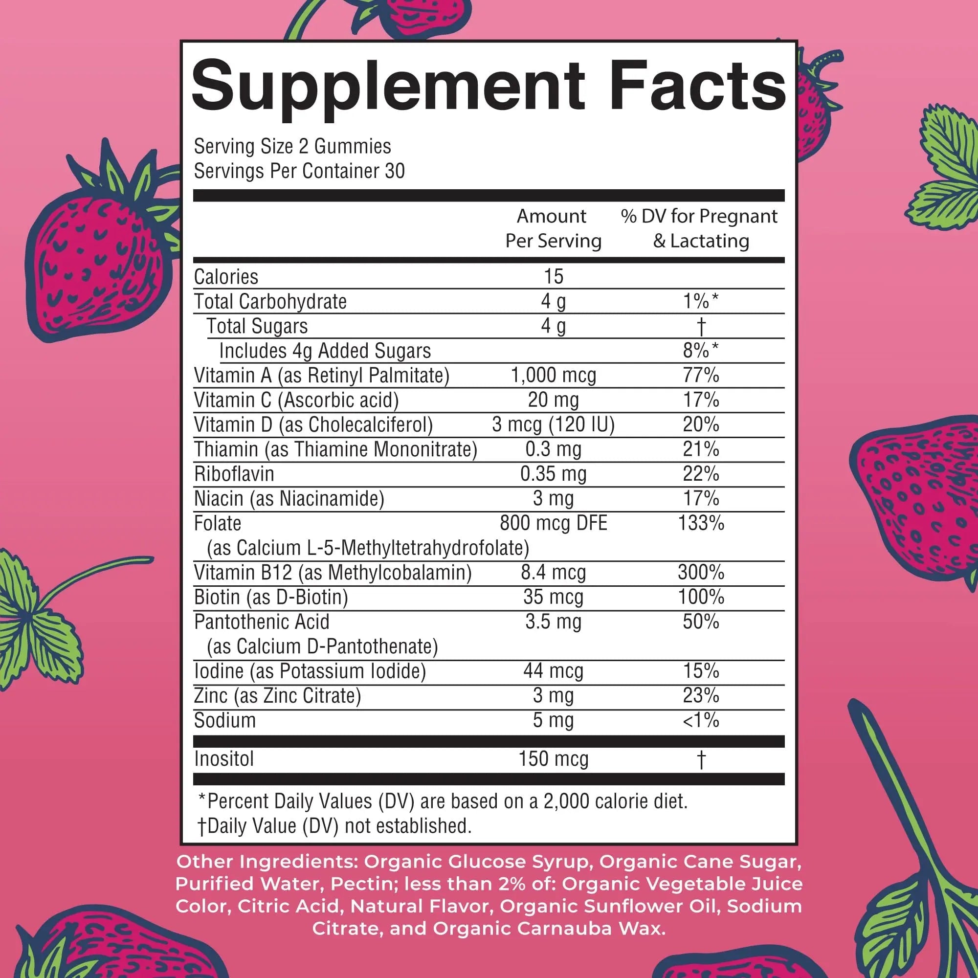 MaryRuth Organics Prenatal Vitamins for Women | USDA Organic Prenatal Gummies | Postnatal Vitamins for Women Breastfeeding | Methylfolate 800 mcg DFE | Iodine | Vegan | Non GMO | 30 Servings - TrustMedUSA