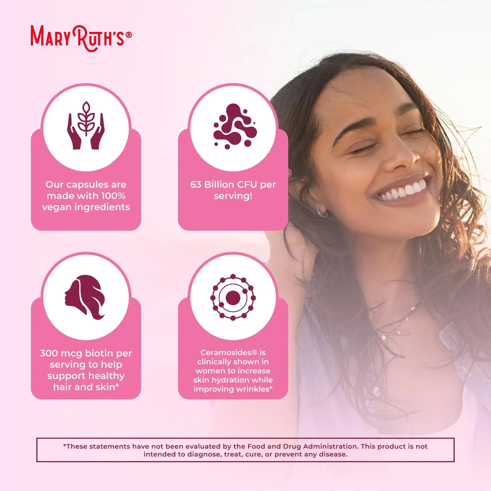 MaryRuth Organics Probiotic Beauty Capsules | Vegan Collagen Support | Anti Aging | Gut Health | Hair Skin and Nails Vitamins | Skin Care - TrustMedUSA