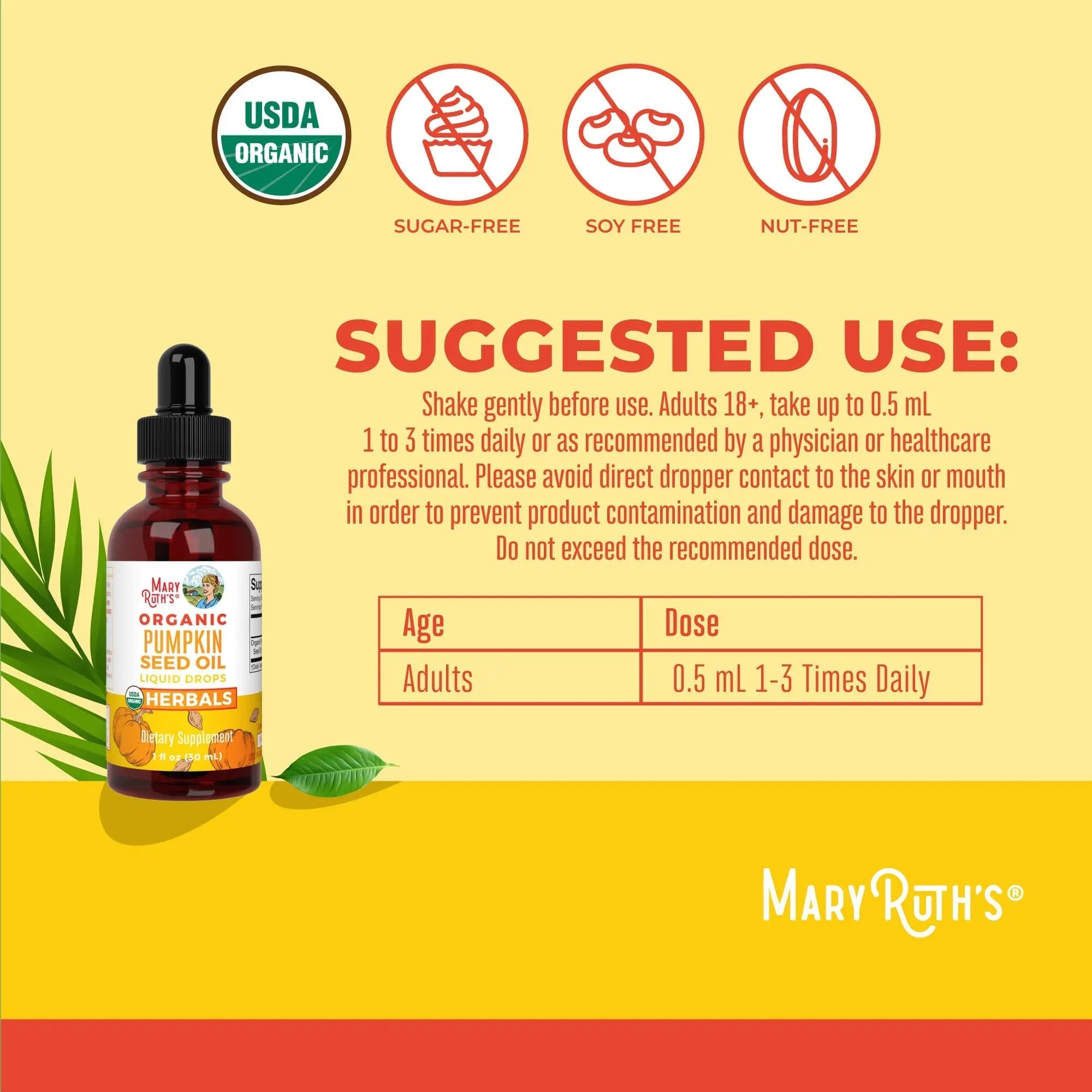 MaryRuth Organics Pumpkin Seed Oil Cold Pressed | 2 Month Supply | USDA Organic Pumpkin Seed Liquid Drops for Men and Women | Urinary Health in Men | Sugar Free | Vegan | Non-GMO | 60 Servings - TrustMedUSA