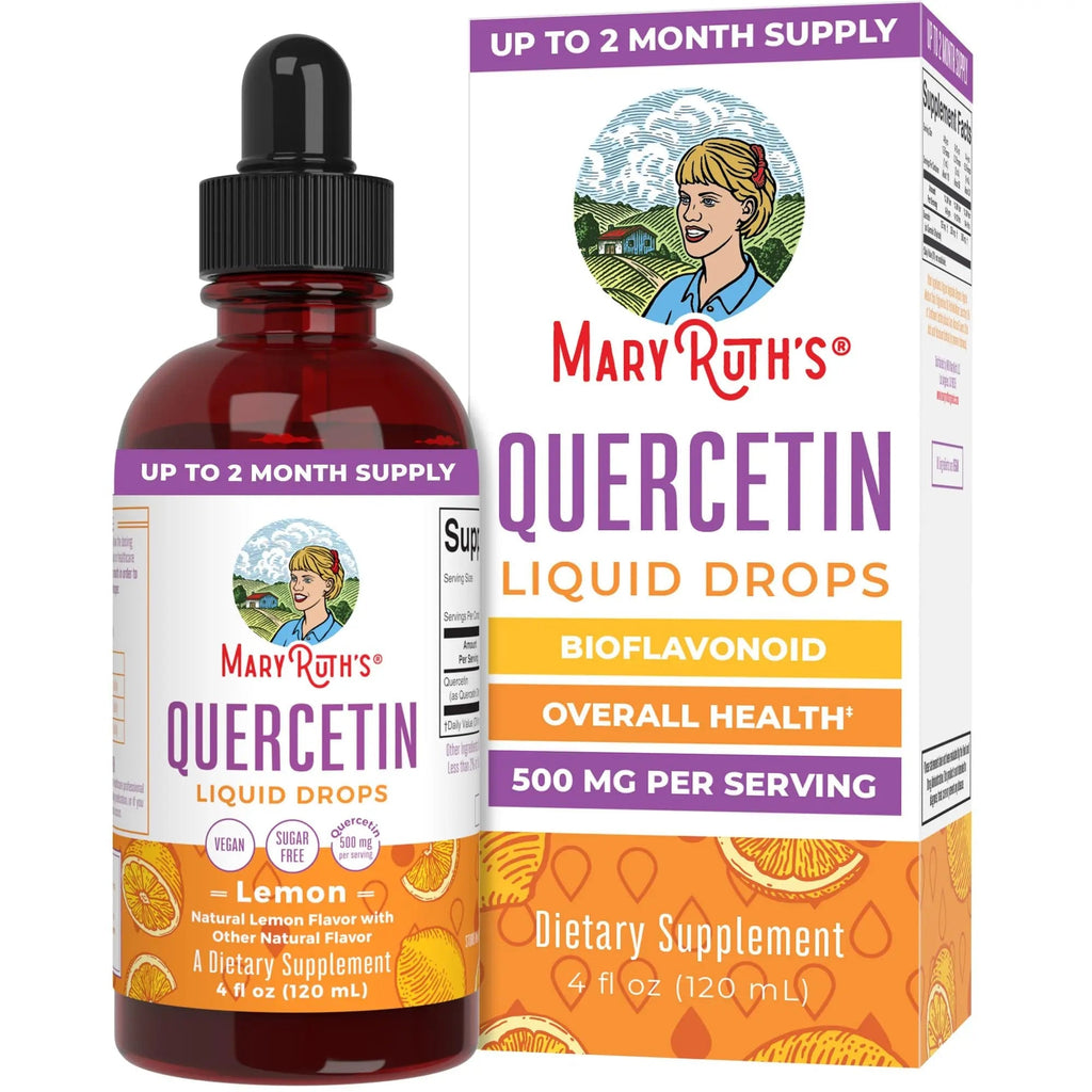 MaryRuth Organics Quercetin Liquid Drops | Sugar Free | 500mg for Adults 18 & Over | Cardiovascular Health for Adults | Bioflavonoid | Vegan | Non-GMO | Gluten Free | 4 Fl Oz - TrustMedUSA