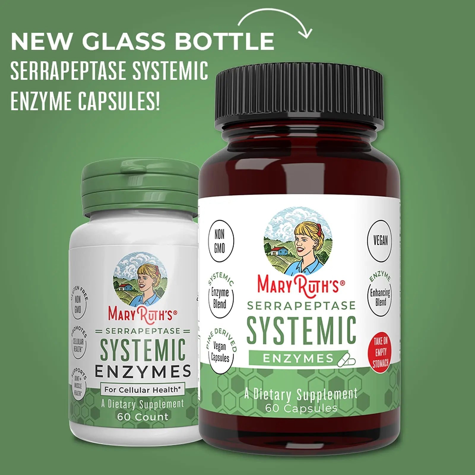 MaryRuth Organics Serrapeptase Enzymes Capsules | Up to 2 Month Supply | Enzyme Supplement for High Potency Sinus Relief Pills| Tissue Health and Cellular Health | Vegan | Gluten Free | 60 Count - TrustMedUSA