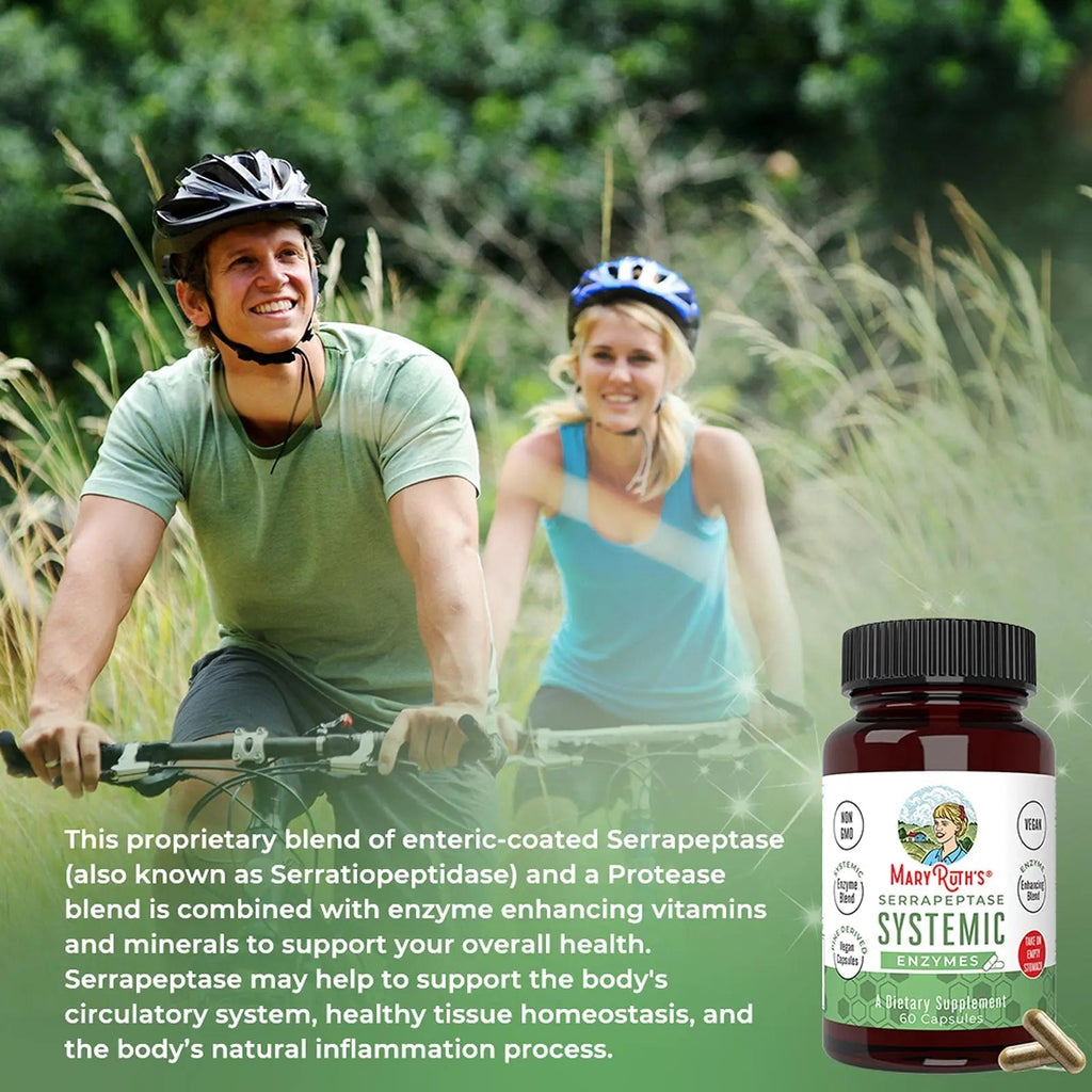 MaryRuth Organics Serrapeptase Enzymes Capsules | Up to 2 Month Supply | Enzyme Supplement for High Potency Sinus Relief Pills| Tissue Health and Cellular Health | Vegan | Gluten Free | 60 Count - TrustMedUSA