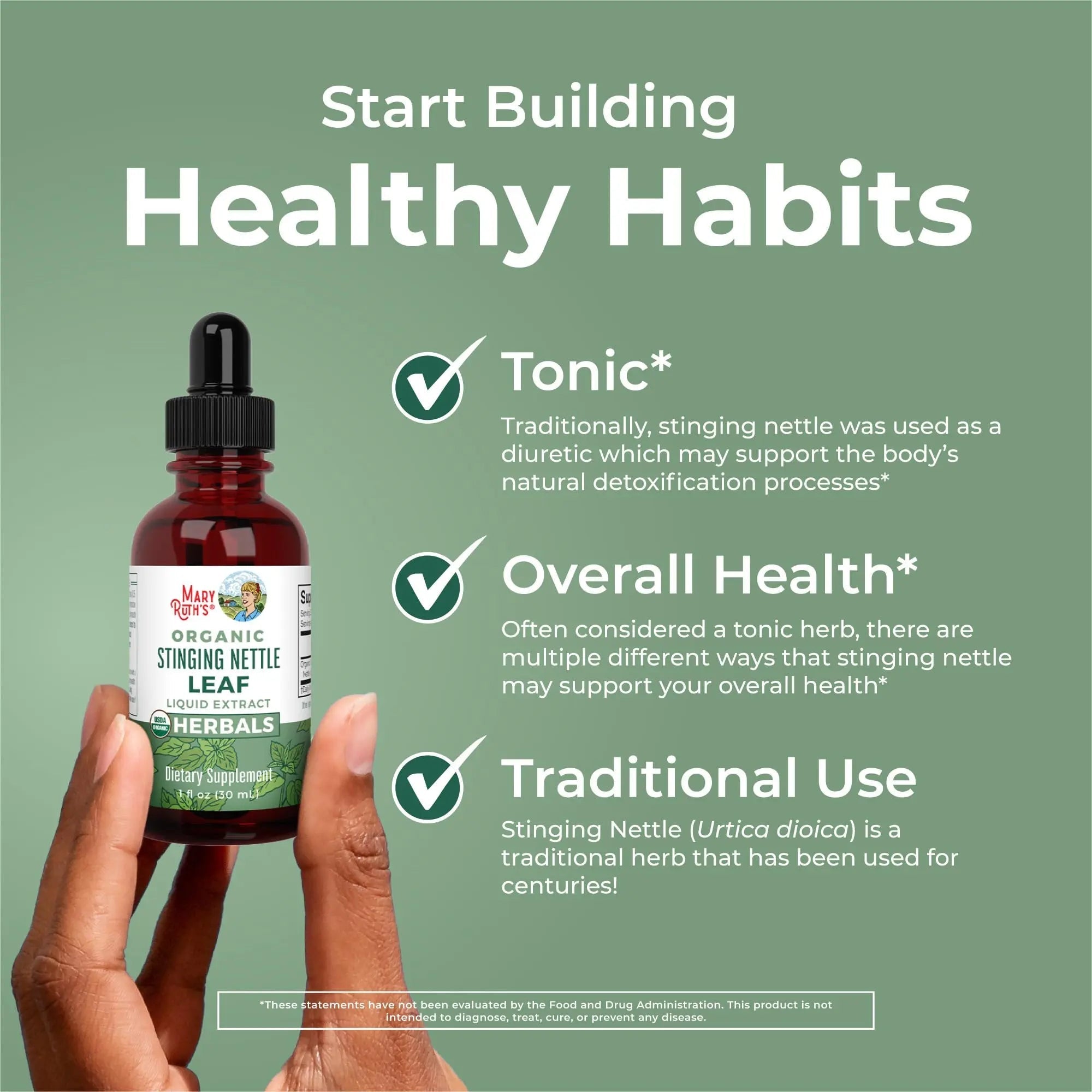 MaryRuth Organics Stinging Nettle Leaf Extract | Detox Supplement Herbal Drops | USDA Organic | Vegan | Non-GMO | Gluten Free | 1 Fluid Oz - TrustMedUSA