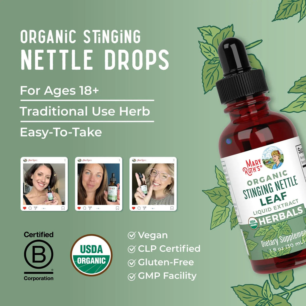 MaryRuth Organics Stinging Nettle Leaf Extract | Detox Supplement Herbal Drops | USDA Organic | Vegan | Non-GMO | Gluten Free | 1 Fluid Oz - TrustMedUSA