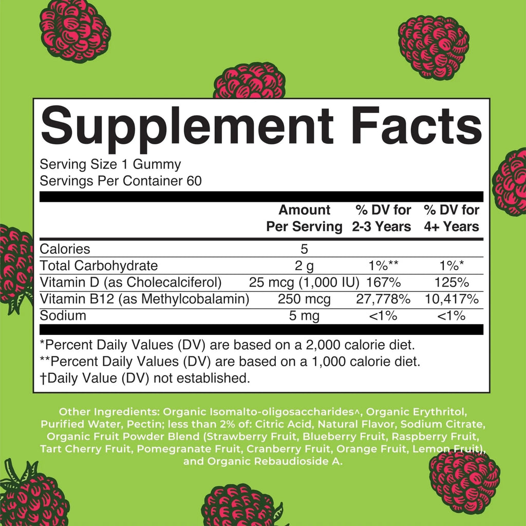 MaryRuth Organics Sugar Free | 2 Month Supply | Vitamin D & B12 Vitamin Supplements for Adults & Kids | Bone Health | Immune Support | Vegan | Non-GMO | 60 Servings - TrustMedUSA