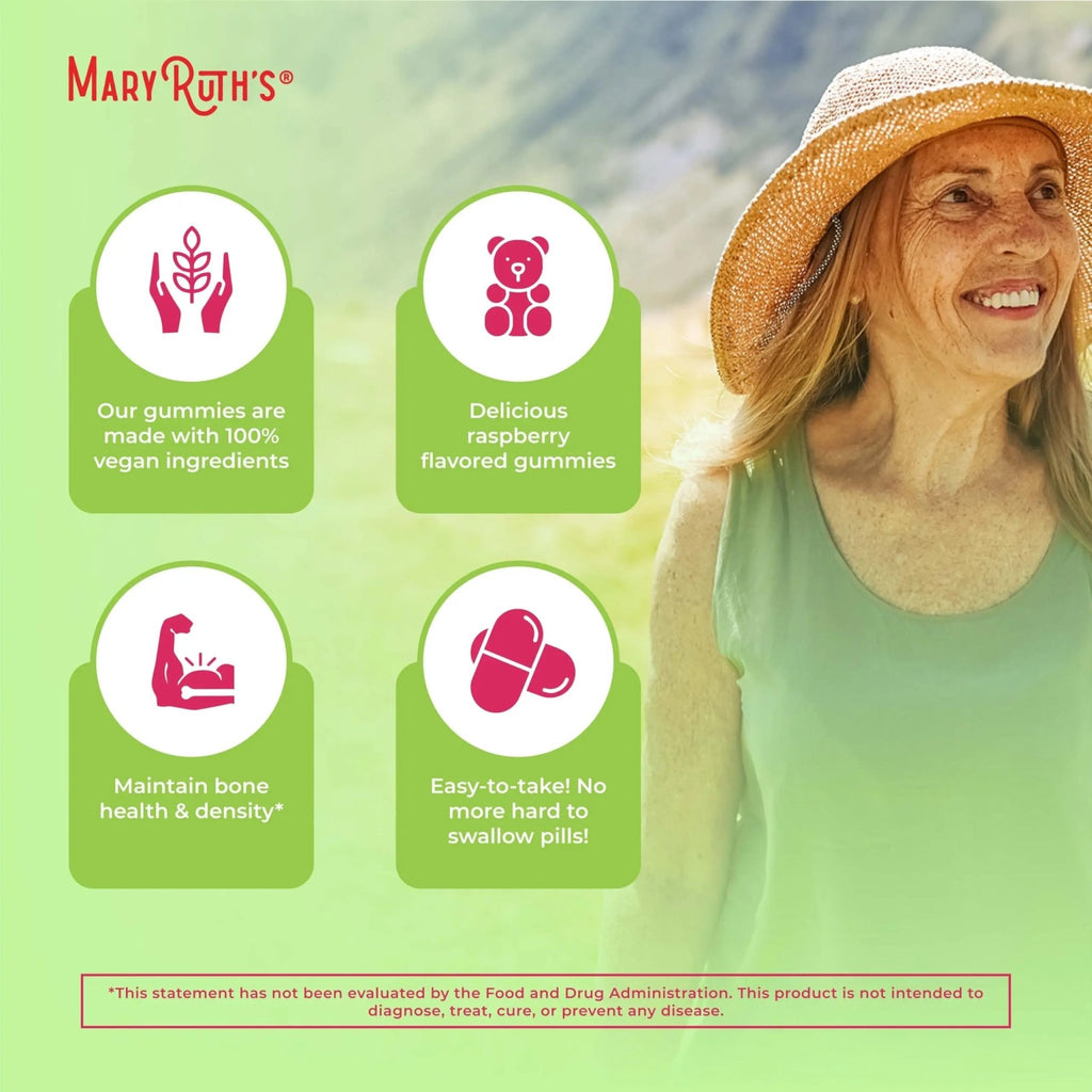 MaryRuth Organics Sugar Free | 2 Month Supply | Vitamin D & B12 Vitamin Supplements for Adults & Kids | Bone Health | Immune Support | Vegan | Non-GMO | 60 Servings - TrustMedUSA
