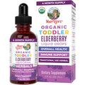 MaryRuth Organics Toddler Elderberry Syrup, USDA Organic Elderberry, Sugar Free Kids Immune Support Supplement for Ages 1-3 Years, Clean Label Project Verified®, Vegan, Non-GMO, Gluten Free, 1 Fl Oz - TrustMedUSA