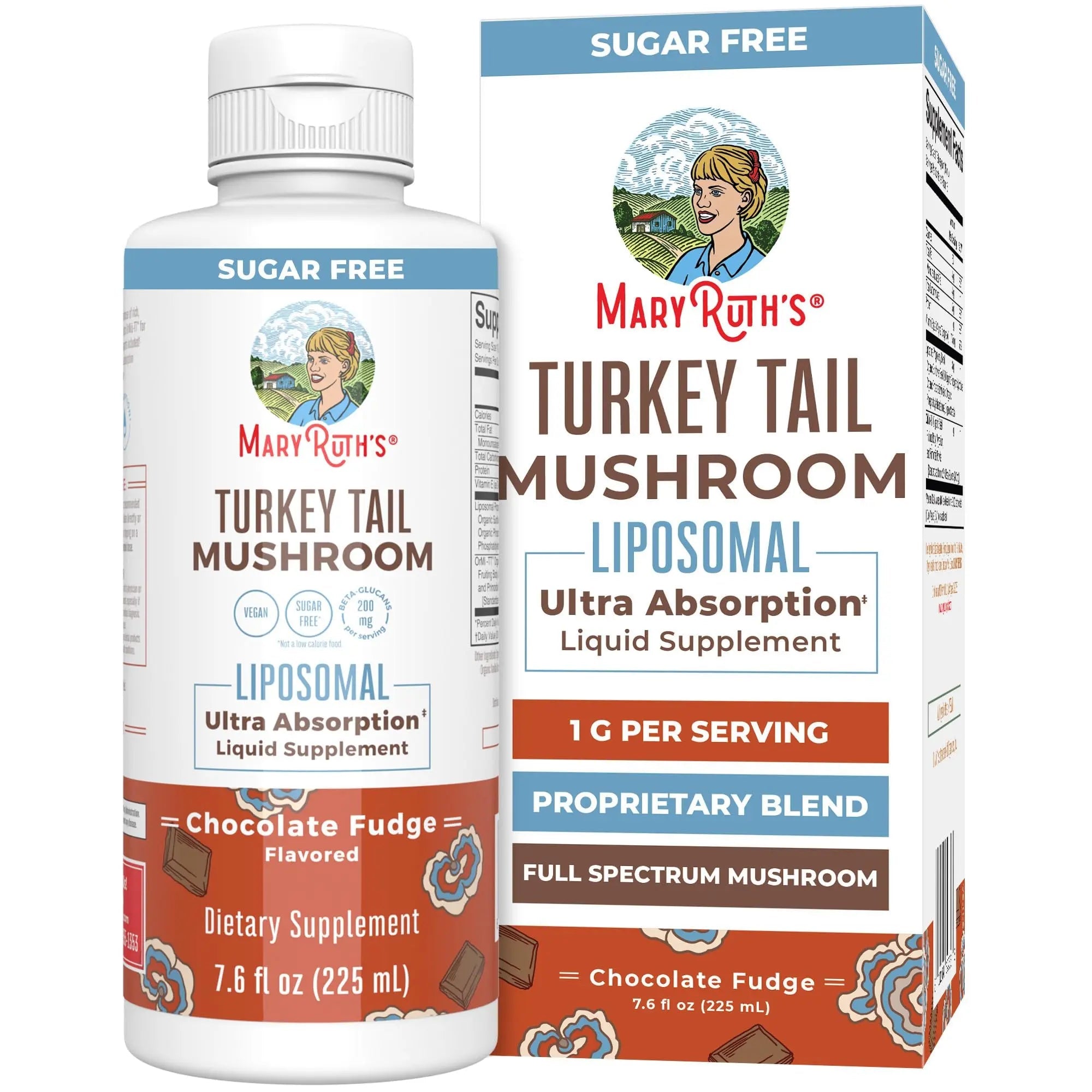 MaryRuth Organics Turkey Tail Mushroom Supplement | Ultra Absorption Liposomal | Full Spectrum | 200mg Beta-Glucans Per Serving | Vegan | 7.6 oz | 15 Servings - TrustMedUSA