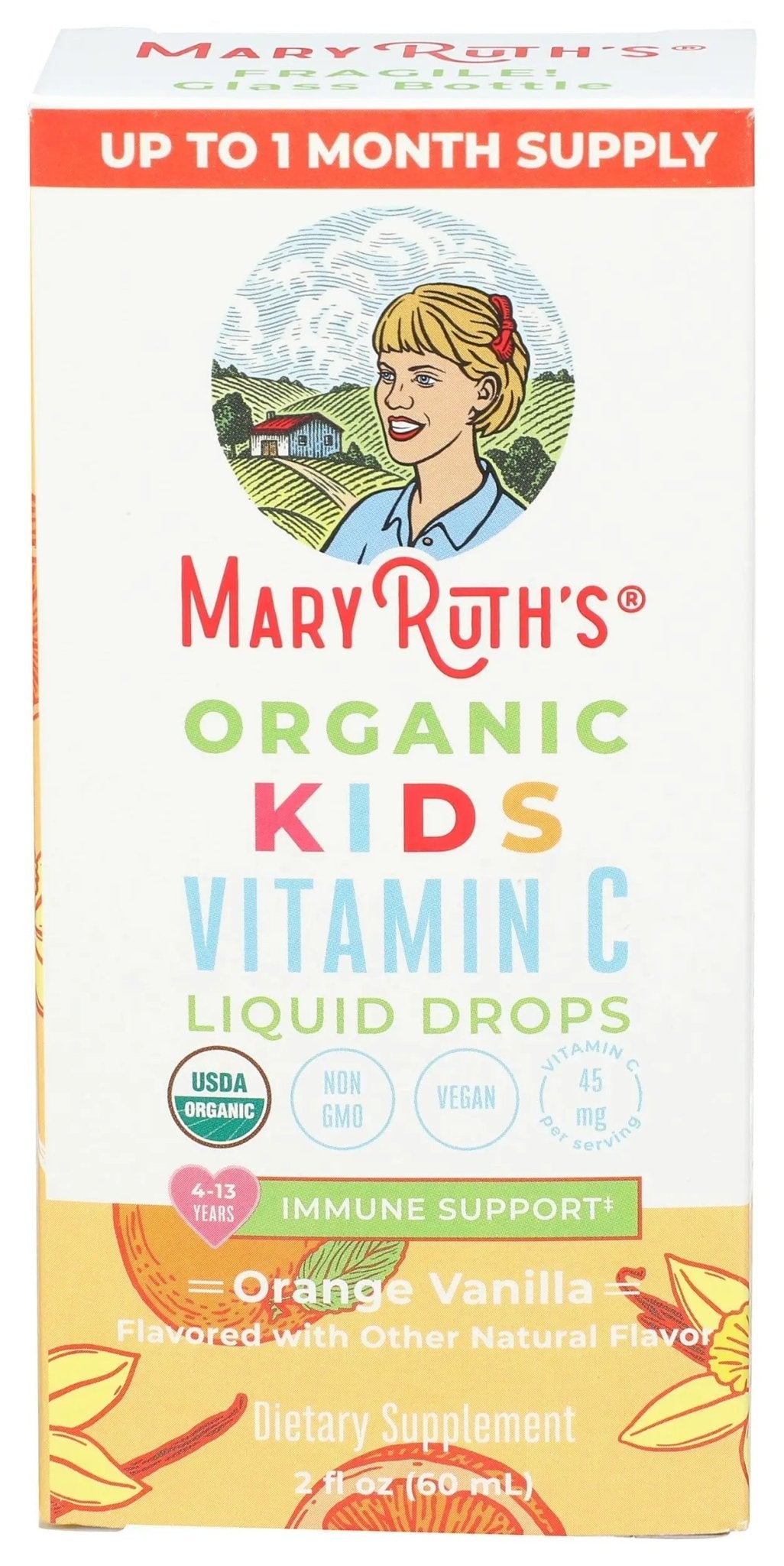 MaryRuth Organics USDA Kids Vitamin C Drops | Vegan Immune Support Supplement for Ages 4-13 | Immune Support & Overall Health | Vitamin C from Organic Acerola Fruit Extract | 2oz - TrustMedUSA