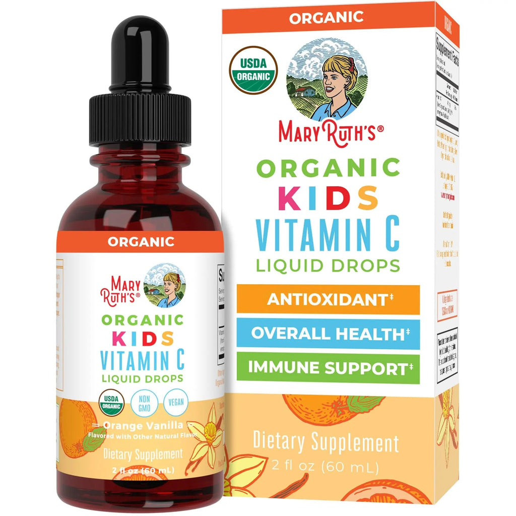 MaryRuth Organics USDA Kids Vitamin C Drops | Vegan Immune Support Supplement for Ages 4-13 | Immune Support & Overall Health | Vitamin C from Organic Acerola Fruit Extract | 2oz - TrustMedUSA