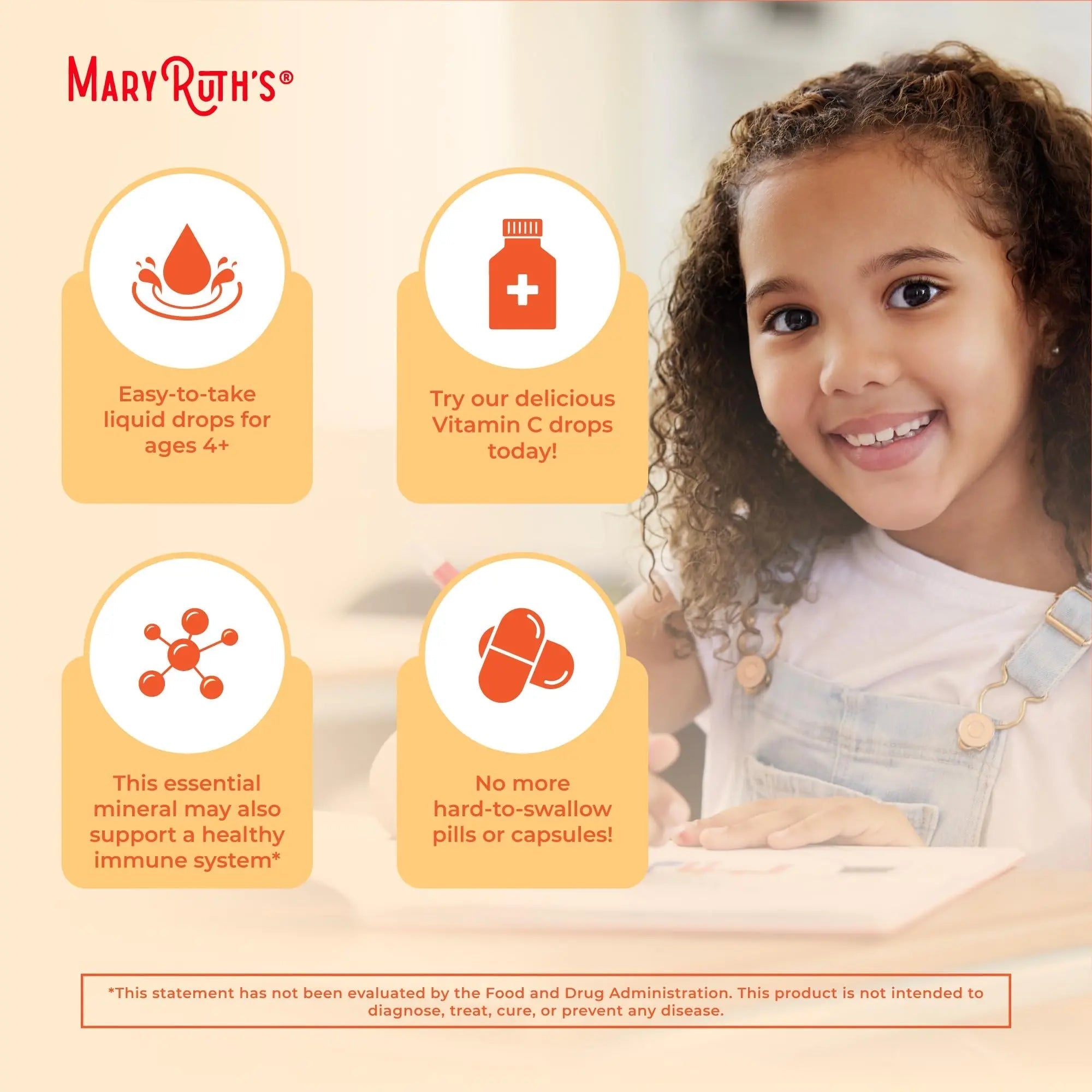 MaryRuth Organics USDA Kids Vitamin C Drops | Vegan Immune Support Supplement for Ages 4-13 | Immune Support & Overall Health | Vitamin C from Organic Acerola Fruit Extract | 2oz - TrustMedUSA