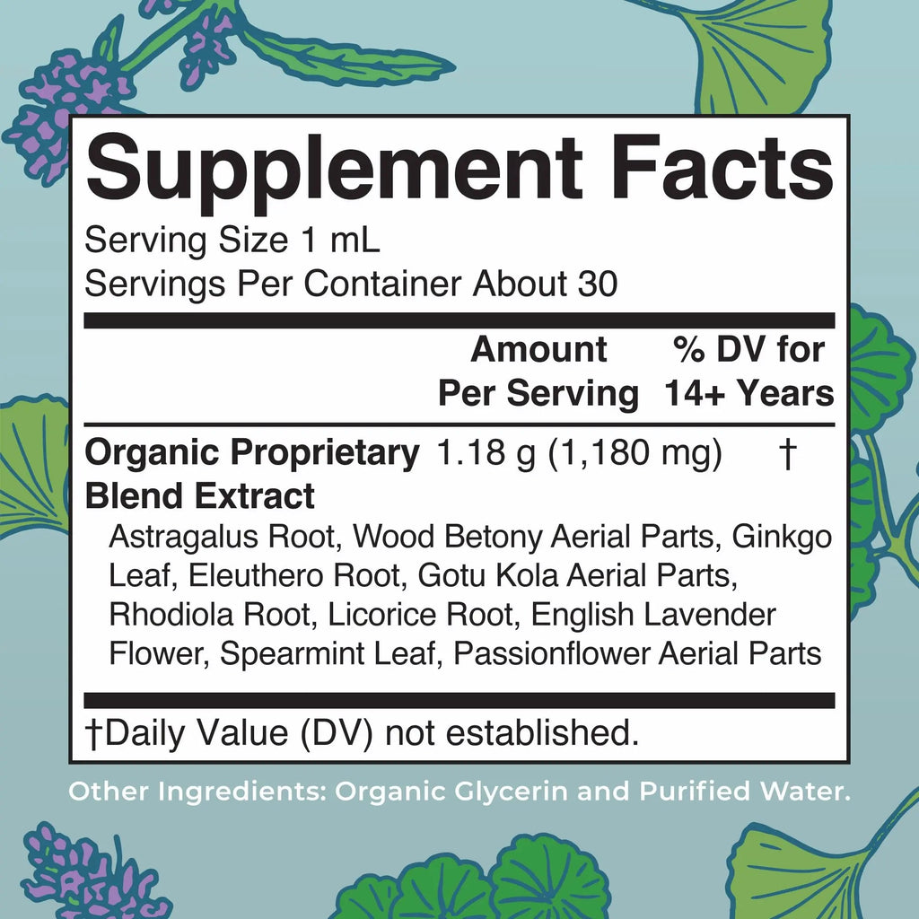 MaryRuth Organics - USDA Organic Brain Nootropic Supplement for Adults with Ginkgo Biloba & Astragalus | Focus & Adrenal Support | Brain & Memory Drops | Vegan | Non-GMO | Gluten Free | 30 Servings - TrustMedUSA