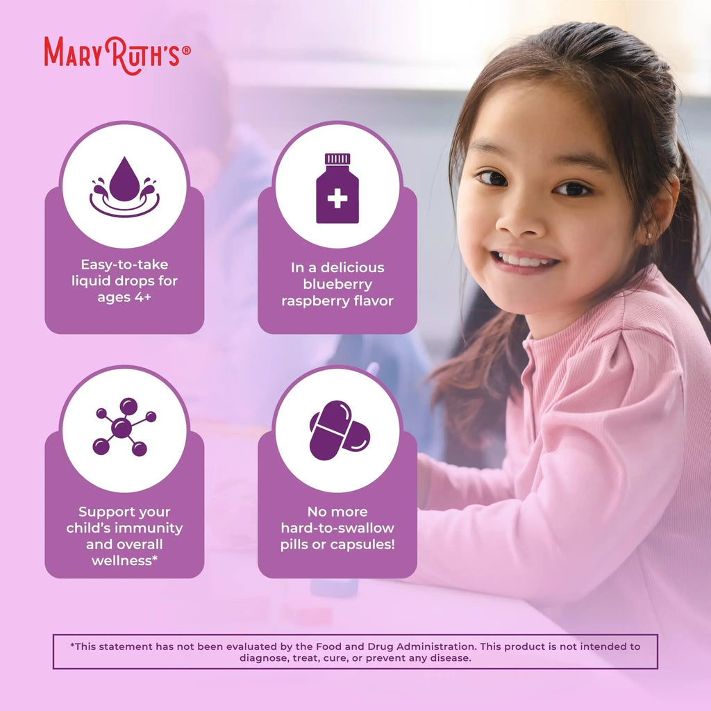 MaryRuth Organics USDA Organic Elderberry Liquid Drops for Kids | Vegan Elderberry Extract Organic Glycerin | Immune Support Supplement | Overall Health | Formulated for Ages 4-13 | 1oz - TrustMedUSA