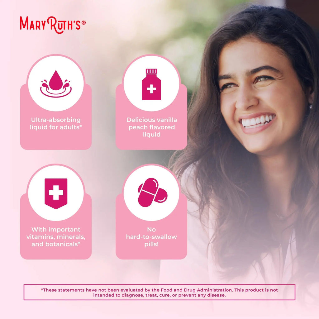 MaryRuth Organics USDA Organic Multivitamin for Women, Sugar Free Womens Multivitamin, Liquid Vitamins for Women, Immune Support Supplement, Ashwagandha, Methylfolate, Vegan, Non-GMO, 15.22 Fl Oz - TrustMedUSA