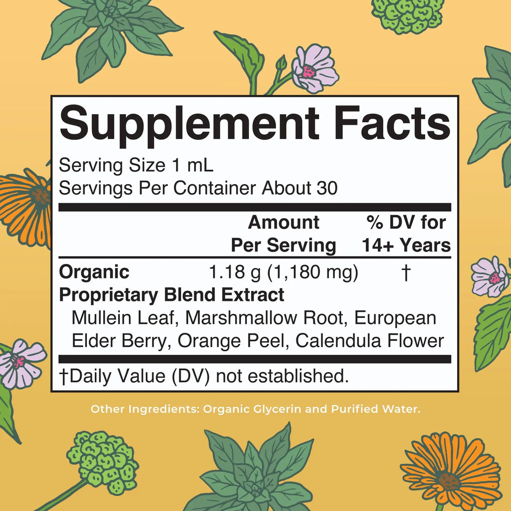 MaryRuth Organics USDA Organic Respiratory Health Liquid Drops with Mullein Leaf | Marshmallow Root & Elderberry | Mullein Drops for Lungs Herbal Blend | Immune Support Supplement | Vegan | 1 Fl Oz - TrustMedUSA