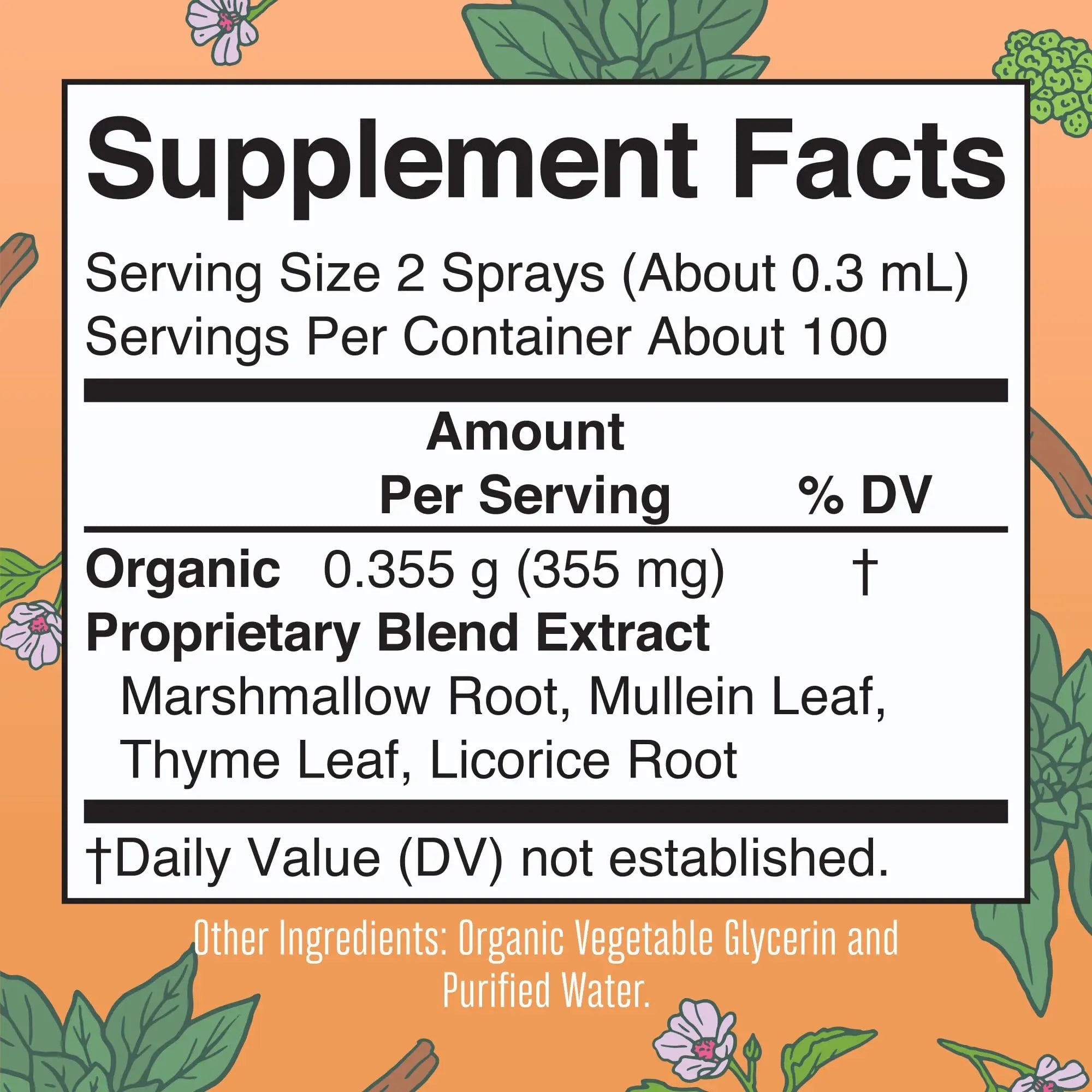 MaryRuth Organics USDA Organic Throat Spray with Mullein Leaf | Marshmallow Root & Licorice Root & Thyme Leaf | 4 Herbal Blend | Non-GMO | Vegan | Gluten Free | 1 Fl Oz | Up to 100 Servings - TrustMedUSA