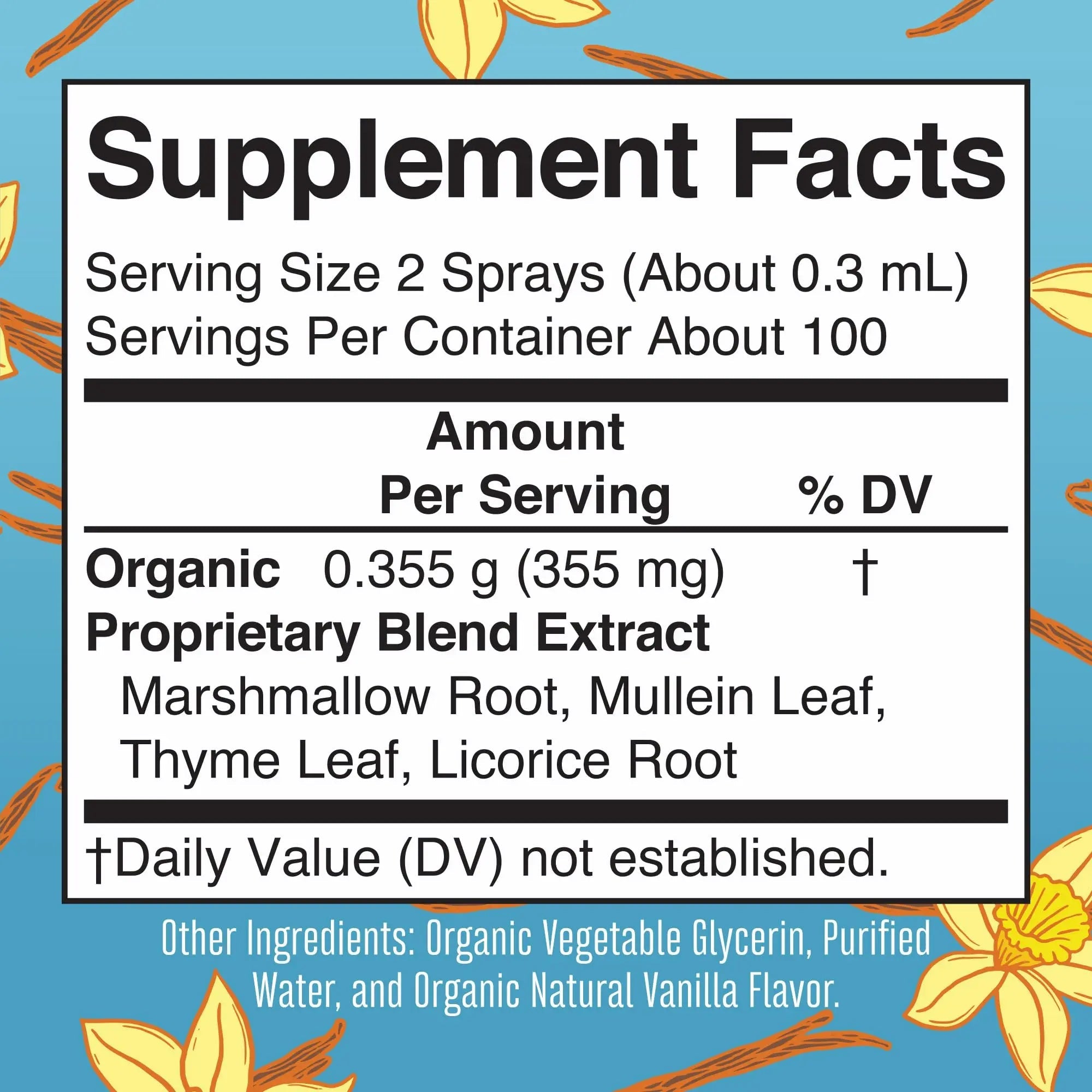MaryRuth Organics USDA Organic Throat Spray with Mullein Leaf | Marshmallow Root & Licorice Root & Thyme Leaf | Vanilla | 4 Herbal Blend | Non-GMO | Vegan | Gluten Free | 1 Fl Oz | Up to 100 Servings - TrustMedUSA