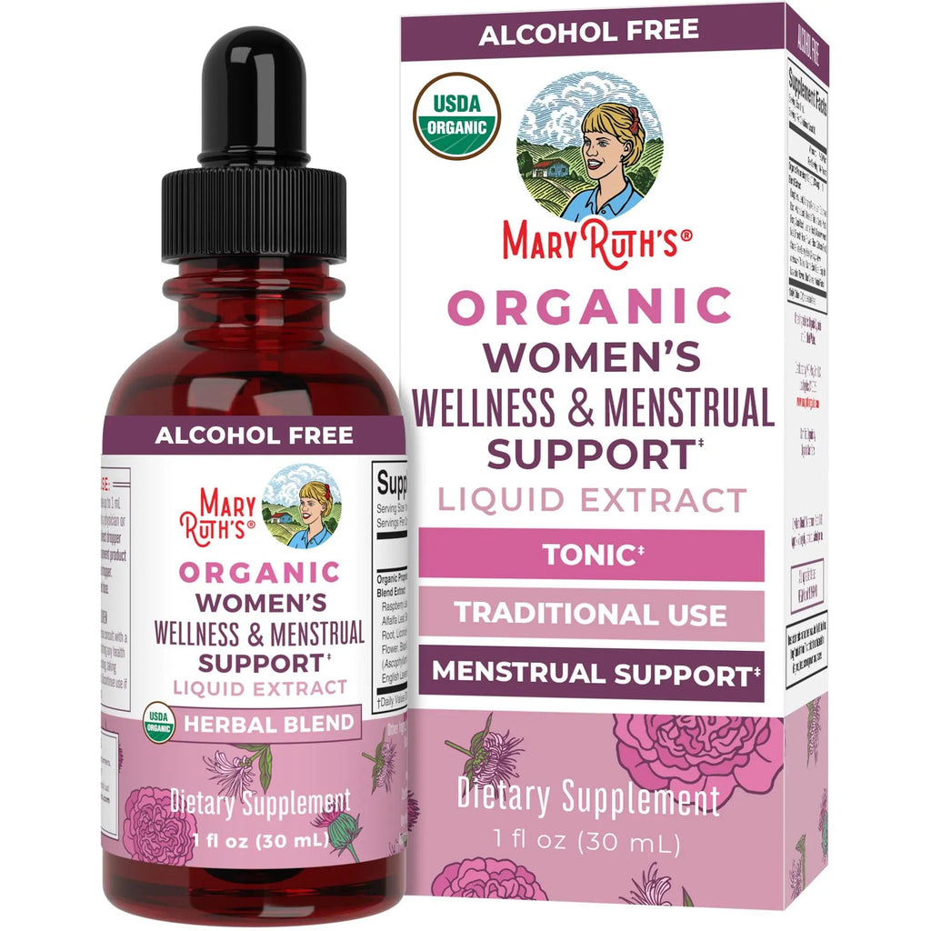 MaryRuth Organics USDA Organic Women's Wellness Liquid Herbal Supplements | Includes Stinging Nettle, Raspberry Leaf, Eleuthero Root, Chaste Tree Berry | Menstrual Support | Non-GMO, Vegan - TrustMedUSA