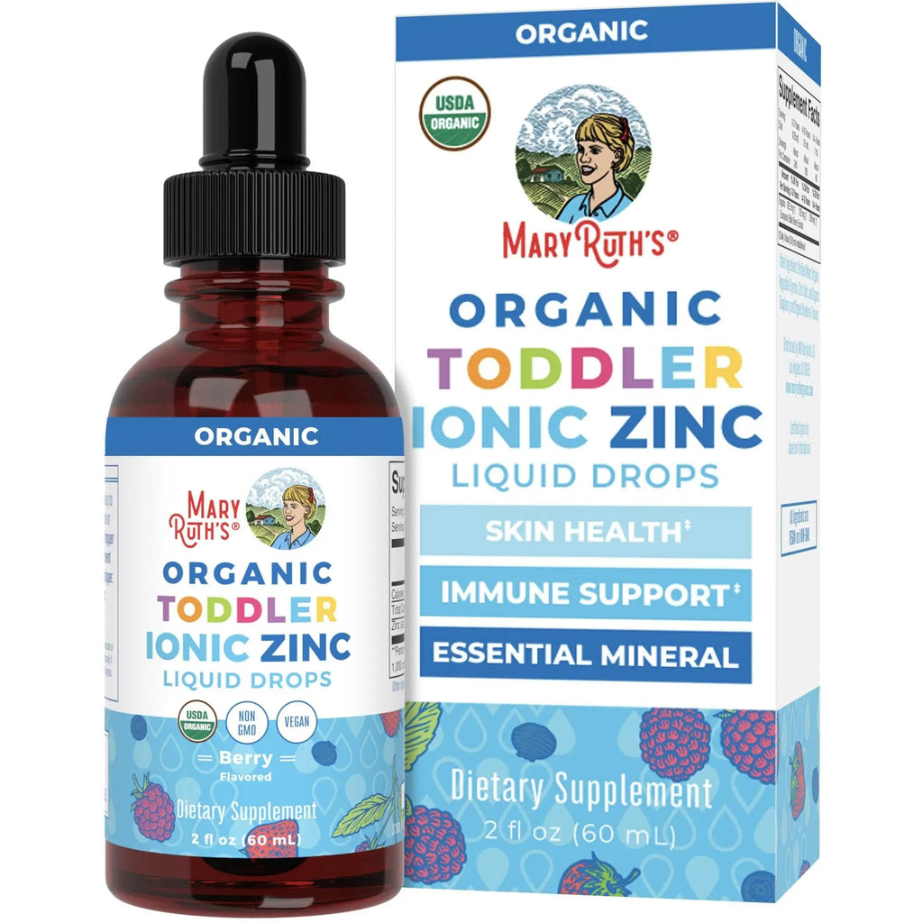 MaryRuth Organics USDA Toddler Liquid Drops | Zinc Sulfate | Immune Support Supplement| Skin Health | Vegan | Formulated for Ages 1-3 | Delicious Berry Flavor | 1 Month Supply | 2 Fl Oz - TrustMedUSA