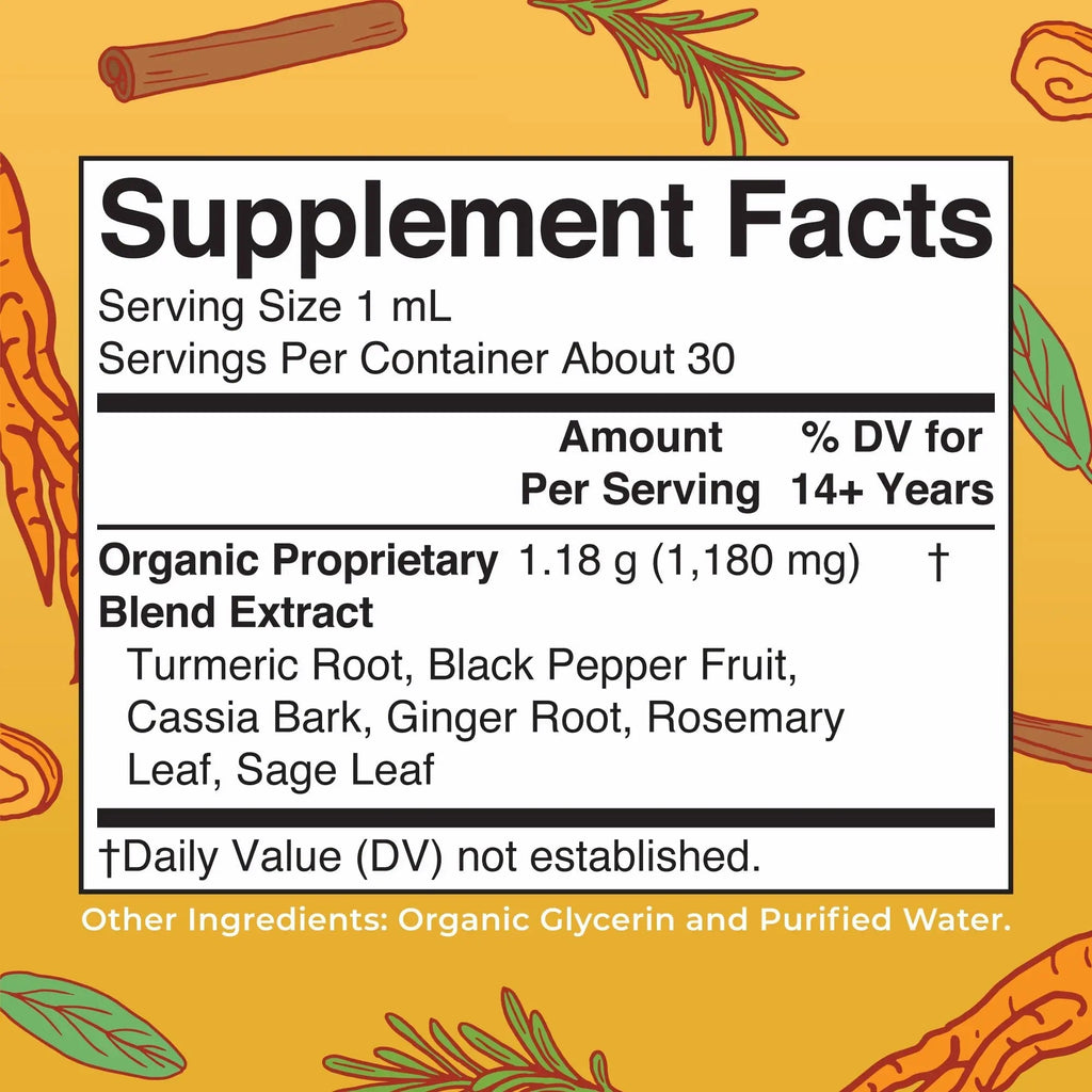 MaryRuth Organics USDA Turmeric Gold Liquid Drops | Herbal Blend | Turmeric Curcumin | Black Pepper | Cassia Cinnamon Bark | Ginger Root | Immune Support | Non-GMO Project Verified | Vegan | 1oz - TrustMedUSA