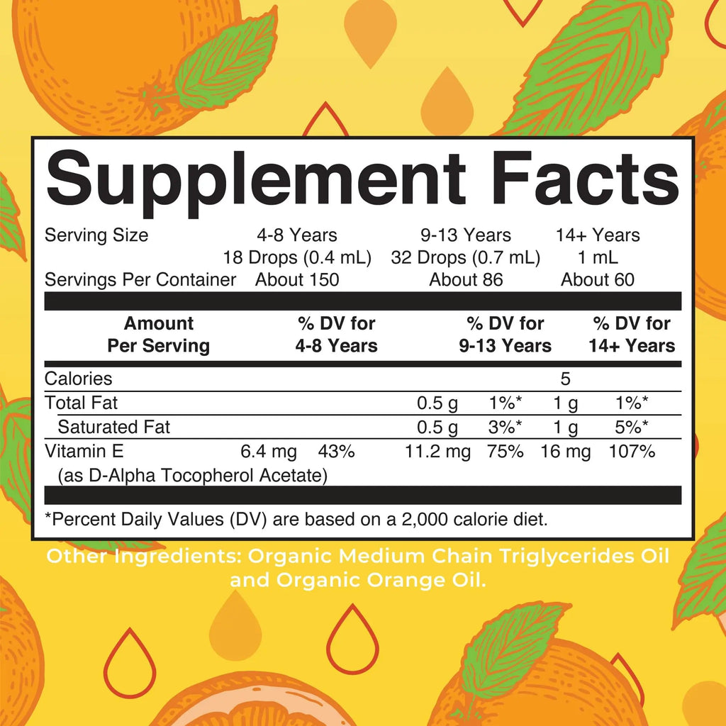 MaryRuth Organics USDA Vitamin E Liquid Drops 2 Month Supply | Bone and Joint Health | Cognitive Health for Adults and Kids | Sugar Free, Vegan, Non-GMO, Gluten Free | 2 Ounces - TrustMedUSA