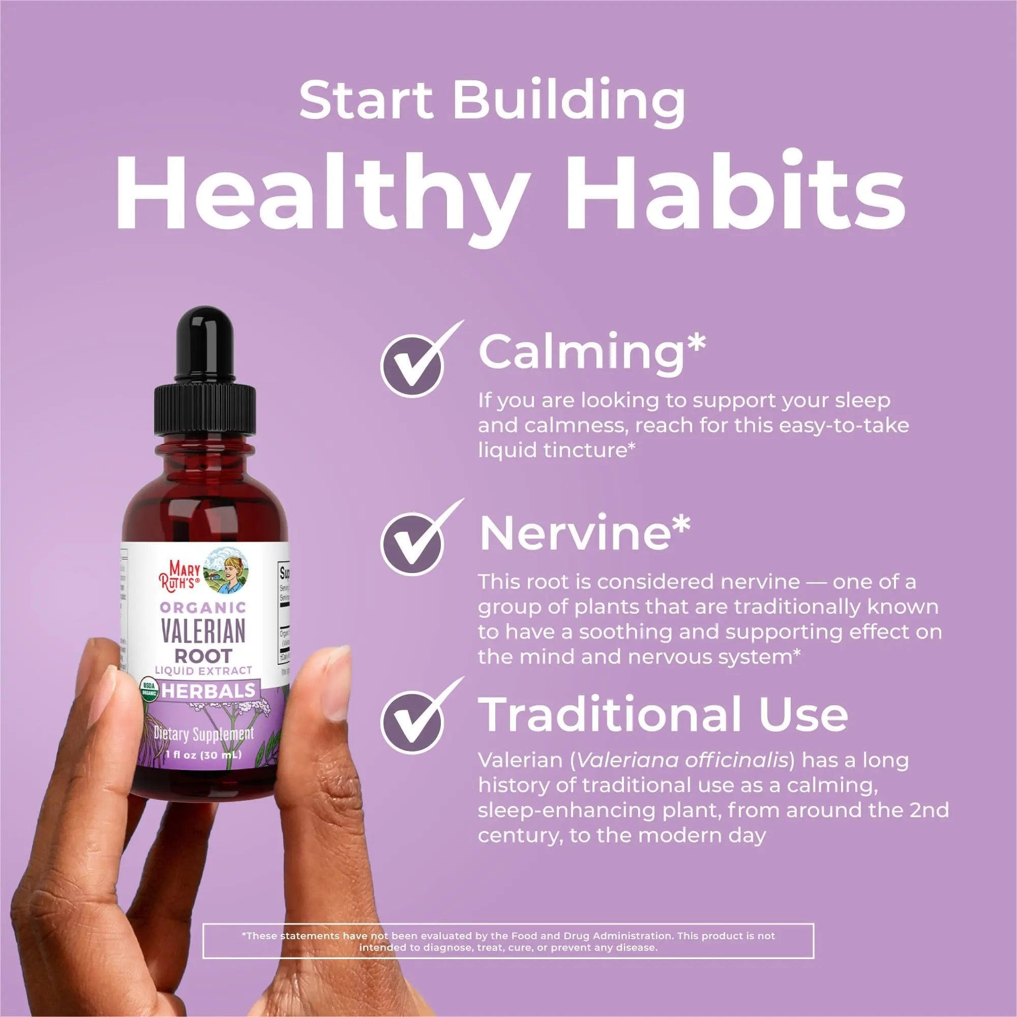 MaryRuth Organics Valerian Root Liquid Drops | 2 Month Supply | Sugar Free | USDA Organic Valerian Root Drops | Support Sleep | Calm and Stress Relief | Vegan | Non-GMO | Gluten Free | 60 Servings - TrustMedUSA