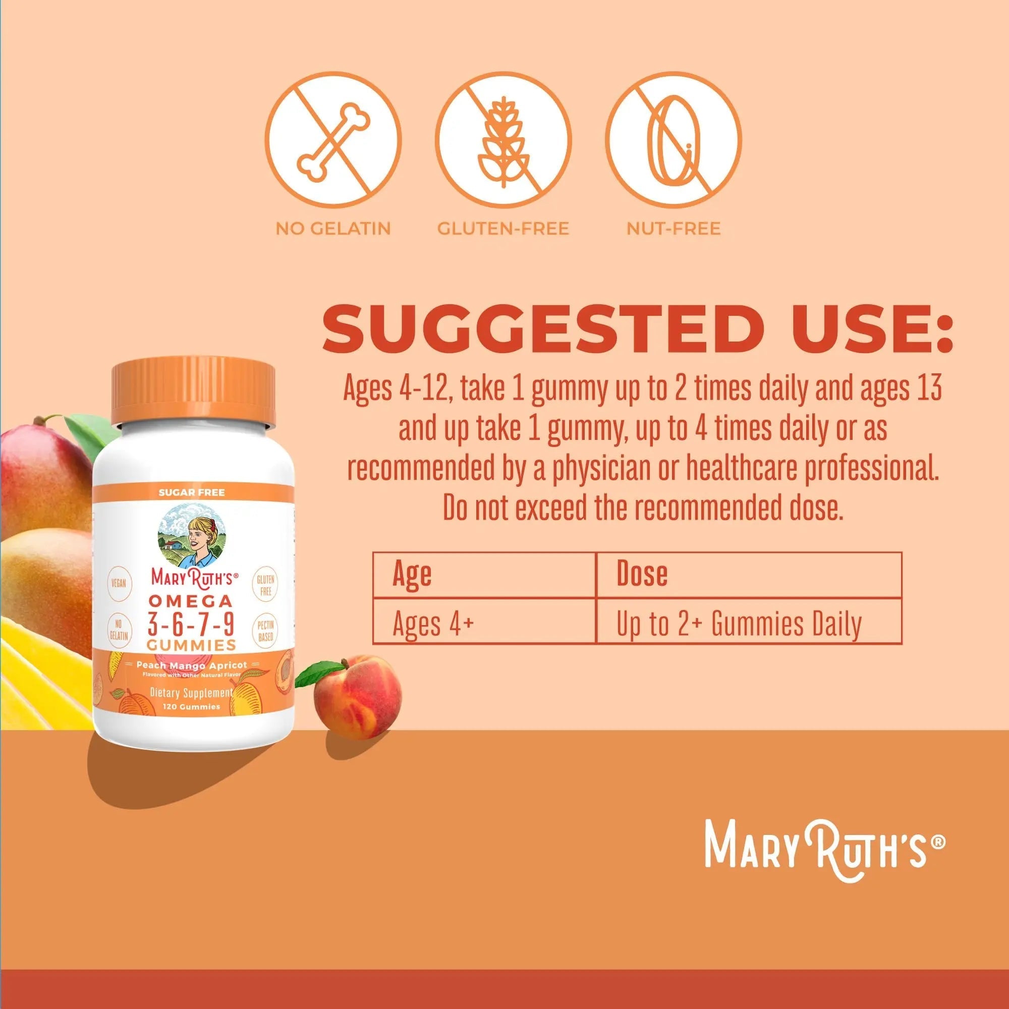 MaryRuth Organics Vegan Omega 3 6 7 9 Gummies | Up to 4 Month Supply | Omega 3 Supplement with Flaxseed Oil | Omega 3 Gummies - TrustMedUSA