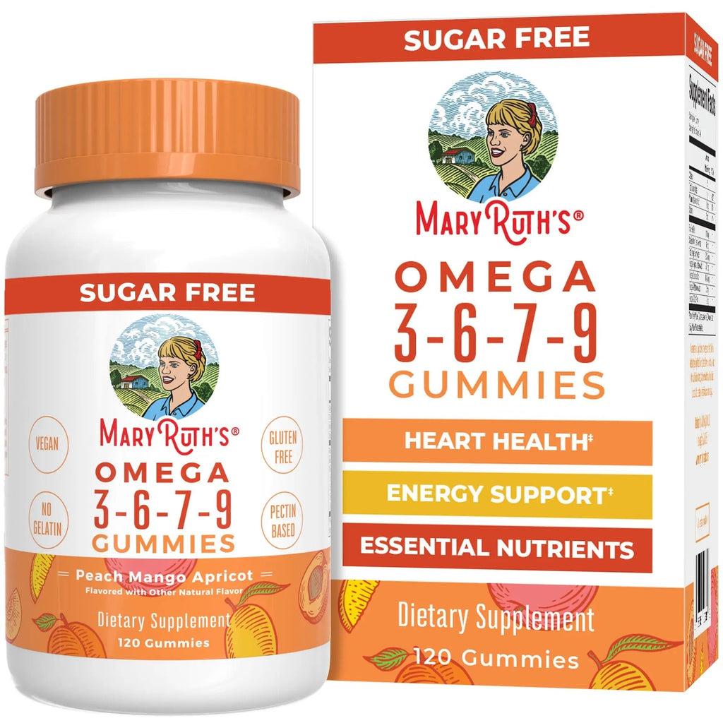 MaryRuth Organics Vegan Omega 3 6 7 9 Gummies | Up to 4 Month Supply | Omega 3 Supplement with Flaxseed Oil | Omega 3 Gummies - TrustMedUSA