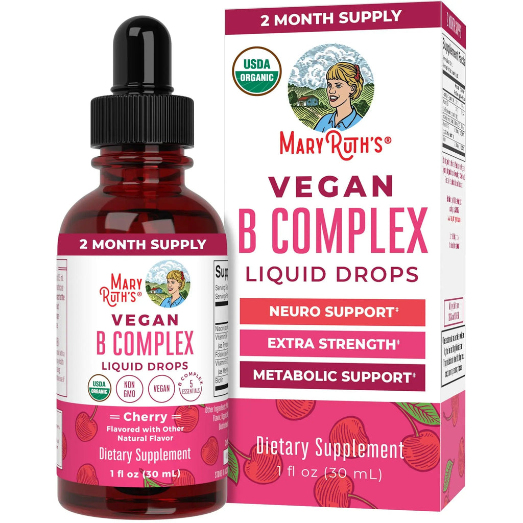MaryRuth Organics Vitamin B Complex | B Vitamins Complex | Biotin | Vitamin B12 | Niacin | Folate | Metabolic Support Supplement | Vegan | USDA Organic - TrustMedUSA