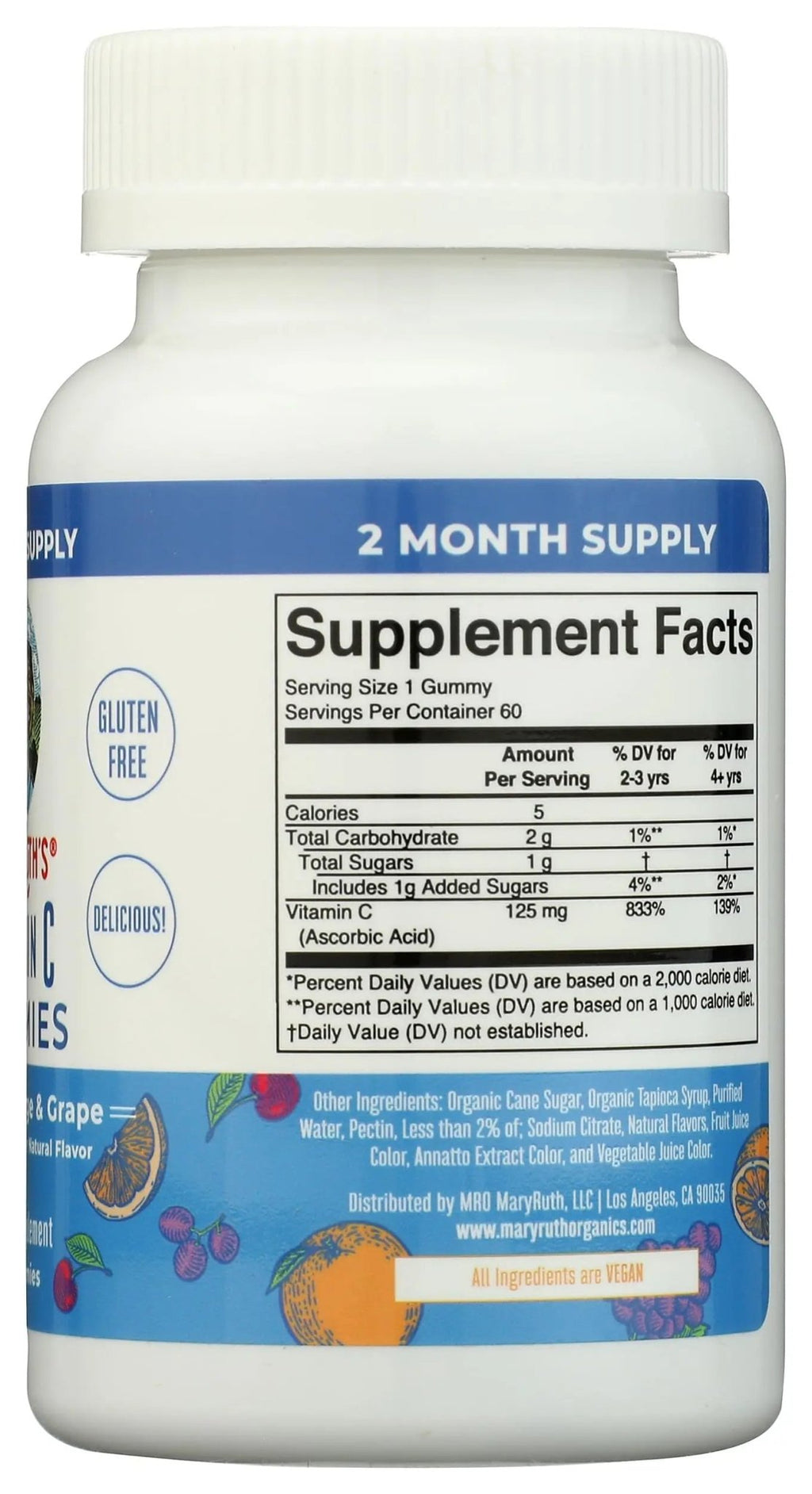 MaryRuth Organics Vitamin C Gummies | Supplement for Immune Support & Overall Health | Immune Support Supplement | Vitamin C for Adults & Kids | Vegan | Non-GMO | 60 Servings - TrustMedUSA