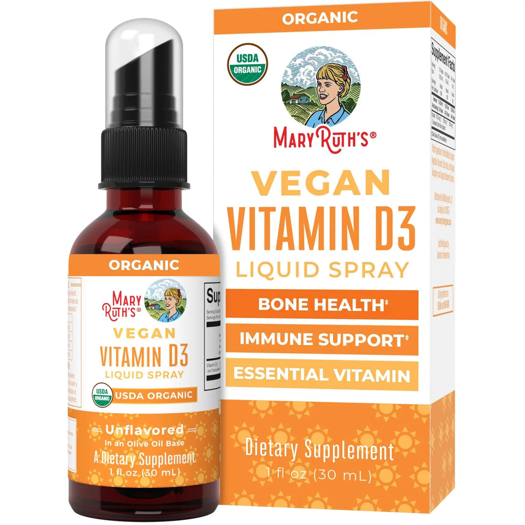 MaryRuth Organics Vitamin D USDA Organic | VIT D3 Liquid | Sugar Free | Liquid VIT D Spray Immune Support for Adults & Kids | Bone Health| Vegan | Gluten Free | Non-GMO | 30 Servings - TrustMedUSA