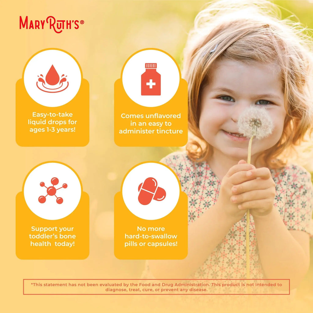 MaryRuth Organics Vitamin D3 | Vitamin K2 | Vitamin D3 K2 Drops | K2 D3 Vitamin Liquid Supplement for Toddlers | Kids Supplement for Calcium Absorption Strong Bones | Vegan | Gluten Free | 1 Fl Oz - TrustMedUSA