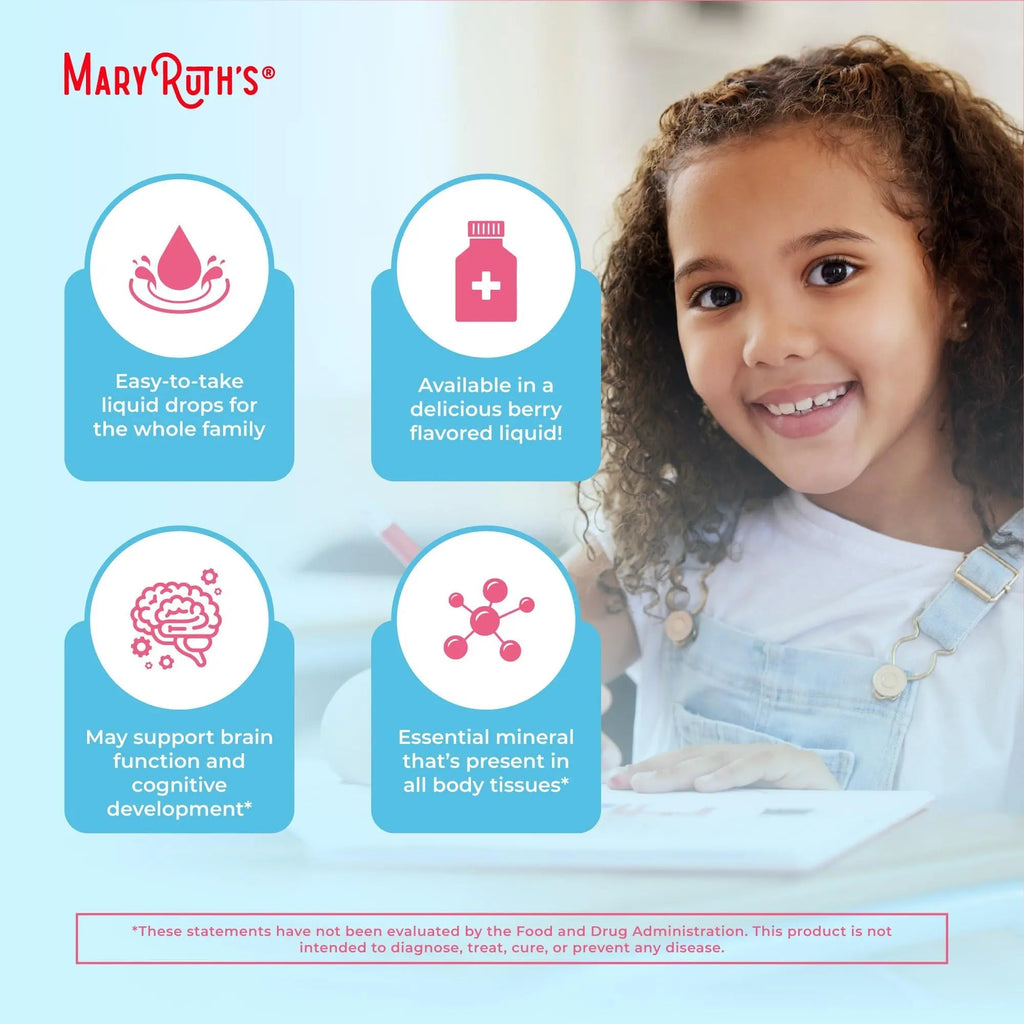 MaryRuth Organics Zinc Supplement for Immune Support, Immune Support Supplement for Kids, Ages 4-13, Zinc Sulfate, Vegan, USDA Organic, Glycerin Based, 2 Fl Oz - TrustMedUSA