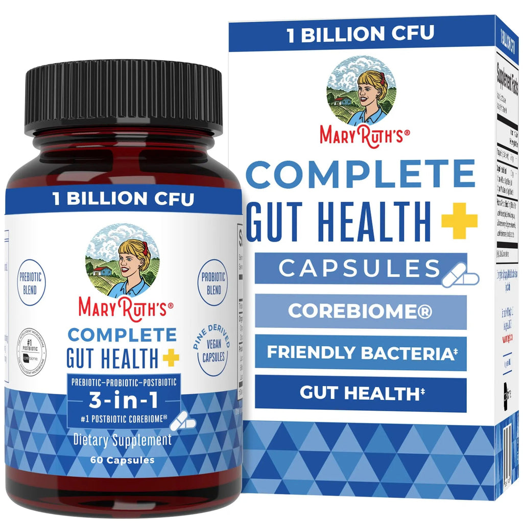 MARYRUTH'S Complete Gut Health+ Capsules | 5 Probiotic Blend | Butyrate | Corebiome® | Vegan Gut Support | Support Gastrointestinal Health & Microbiome - TrustMedUSA