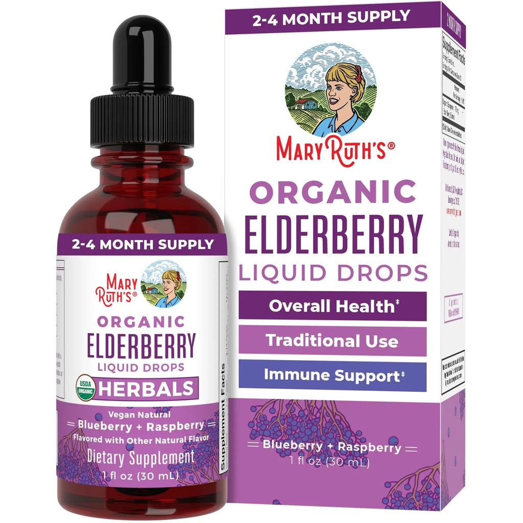 MARYRUTH'S Elderberry Liquid Drops for Adults & Kids | Immune Support | Antioxidant | Overall Wellness | Elder Berry Extract | USDA Organic | Sugar Free | Vegan | Non-GMO | Gluten Free | 1 Fl Oz - TrustMedUSA