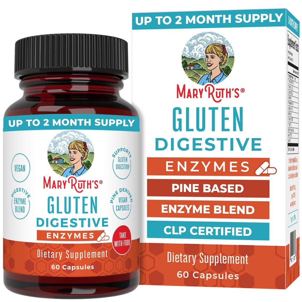 MaryRuth’s Gluten Digestive Enzymes | Up to 2 Month Supply | Proprietary Enzyme Blend | Vegan Pine-Based Capsules | Non-GMO | 60 Count - TrustMedUSA