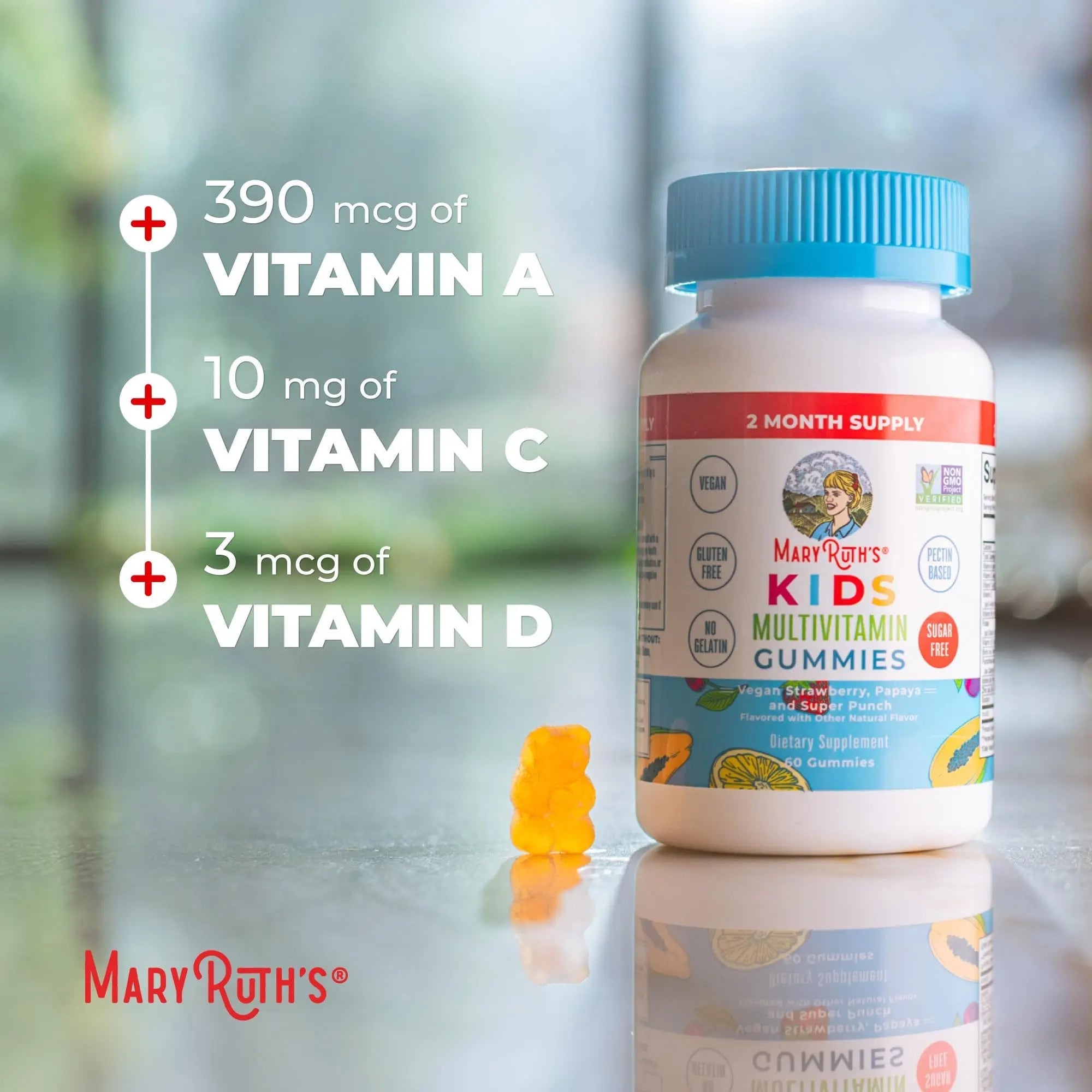 MARYRUTH'S Kids Vitamins | Multi | Sugar Free | 2 Month Supply | Kids Multivitamin Gummies for Ages 2+ | Vegan | Only 1 Gummy a Day | 60 Count - TrustMedUSA