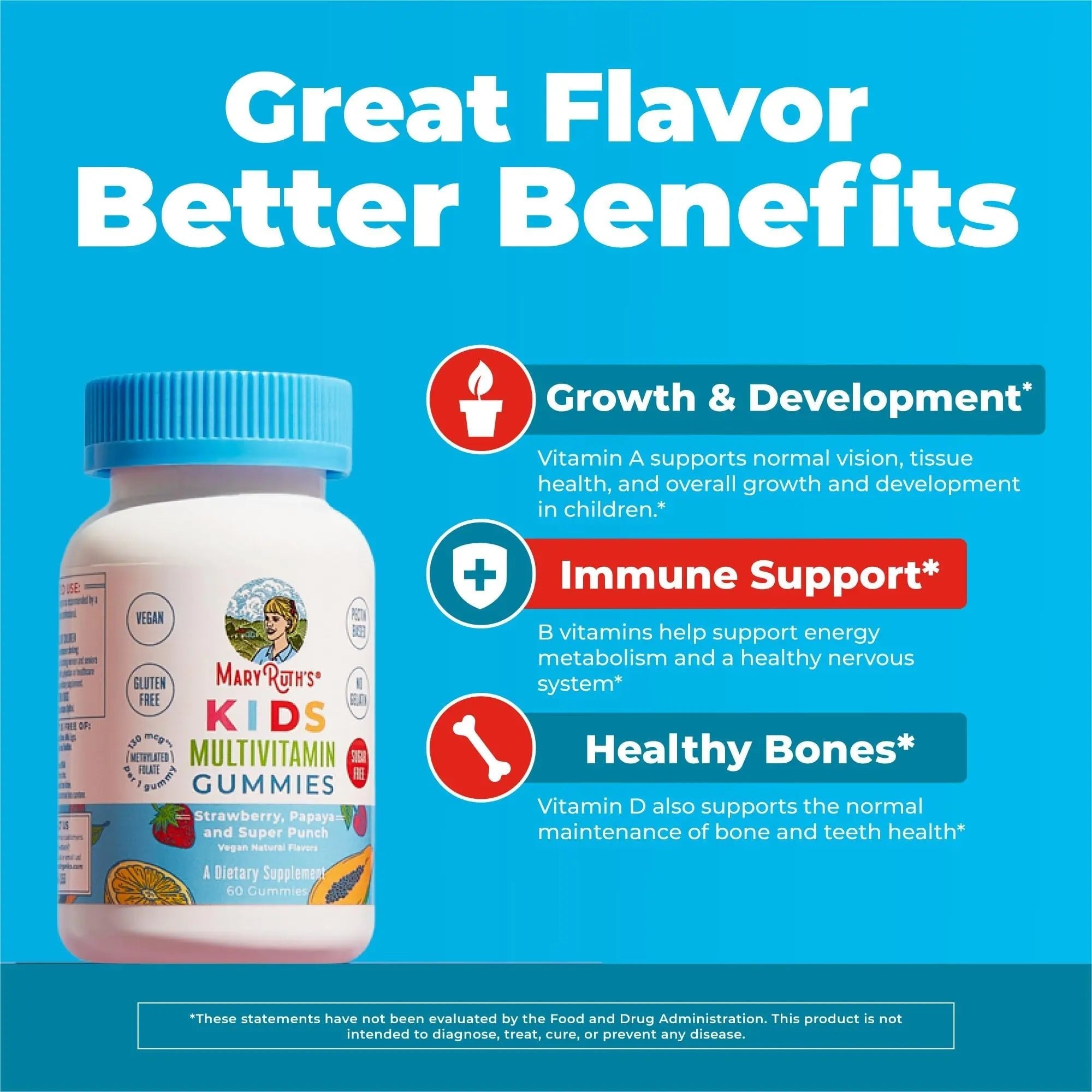 MARYRUTH'S Kids Vitamins | Multi | Sugar Free | 2 Month Supply | Kids Multivitamin Gummies for Ages 2+ | Vegan | Only 1 Gummy a Day | 60 Count - TrustMedUSA