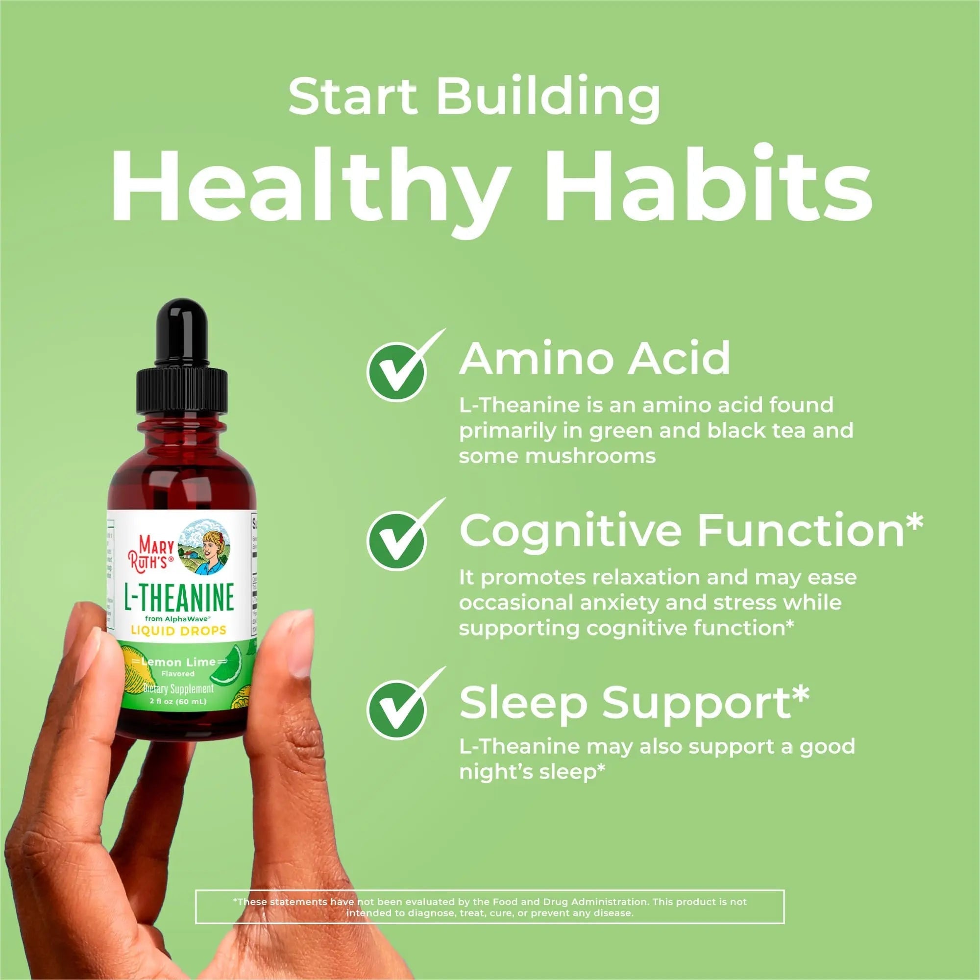 MaryRuth's L Theanine 200mg Liquid Drops | Mood Support for Adults & Kids | Focus Supplement | Natural Sleep Support | Vegan - TrustMedUSA