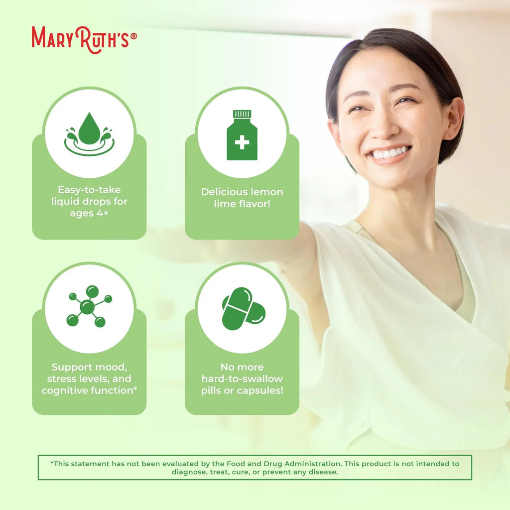 MaryRuth's L Theanine 200mg Liquid Drops | Mood Support for Adults & Kids | Focus Supplement | Natural Sleep Support | Vegan - TrustMedUSA