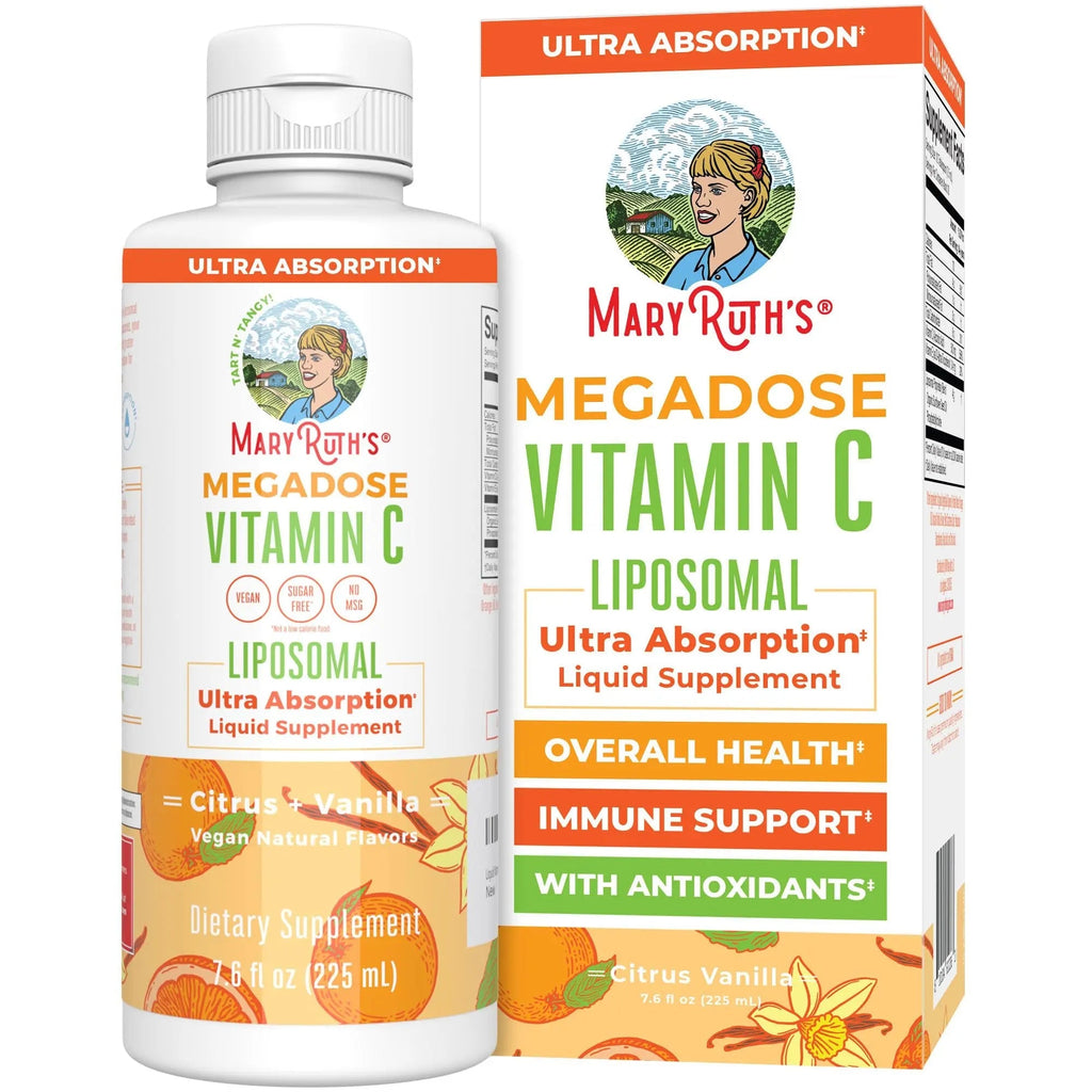 MaryRuth's Megadose Liquid Vitamin C Liposomal | 500 mg Per Serving | Ultra Absorption | Immunity | Antioxidant Support | Collagen Formation | Vegan | Gluten Free | Sugar Free | 7.6 Oz | 30 Servings - TrustMedUSA