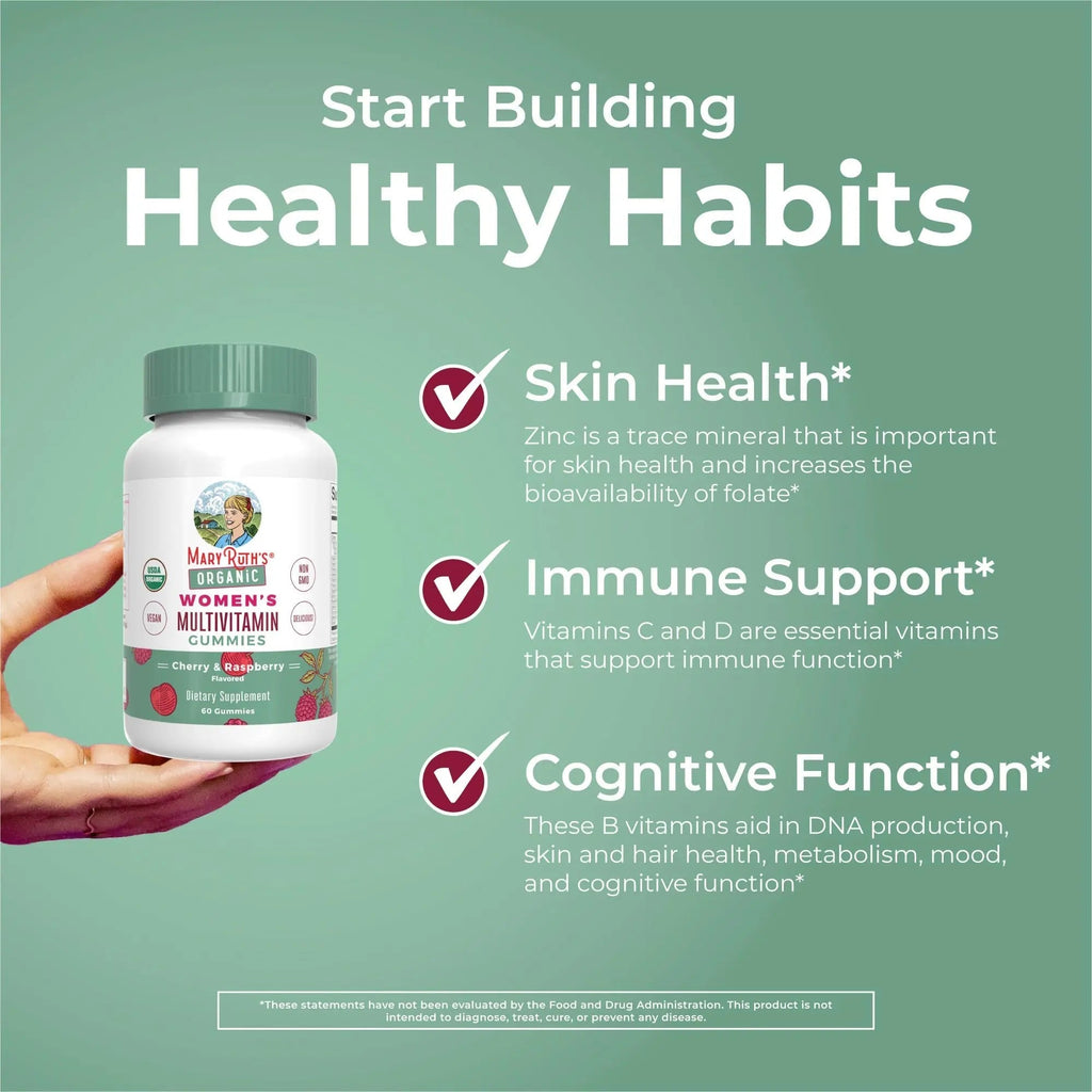 MaryRuth's Multivitamin Gummies for Women (Cherry & Raspberry) & Liquid Nighttime Multimineral Coconut (32oz) | Clean Label Project Verified - TrustMedUSA