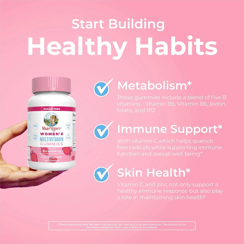 MaryRuth's Multivitamin Gummies for Women (Strawberry) & Liquid Nighttime Multimineral (Coconut, 15.22oz) | Clean Label Project Verified - TrustMedUSA