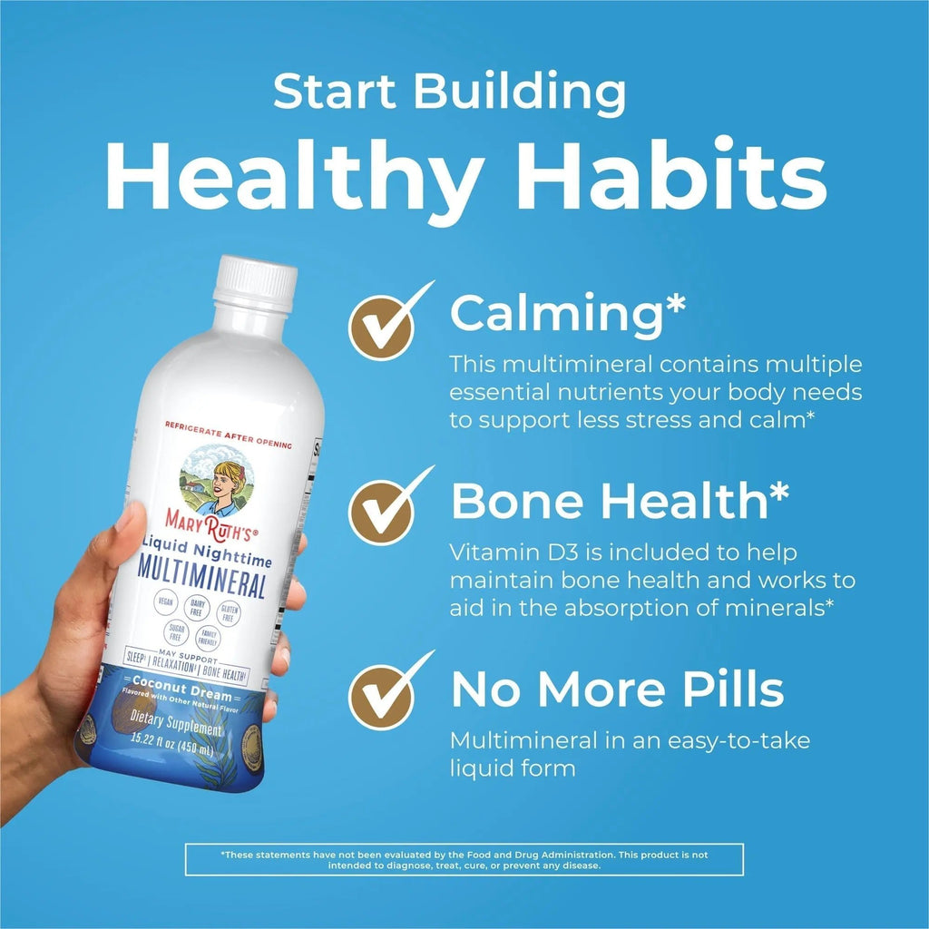 MaryRuth's Multivitamin Gummies for Women (Strawberry) & Liquid Nighttime Multimineral (Coconut, 15.22oz) | Clean Label Project Verified - TrustMedUSA