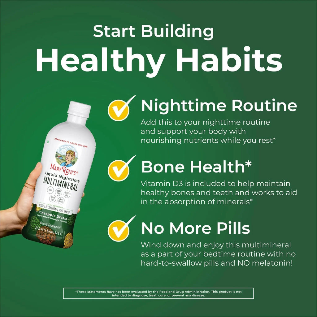 MaryRuth's Multivitamin Gummies for Women (Strawberry) & Liquid Nighttime Multimineral (Pineapple) | Clean Label Project Verified - TrustMedUSA