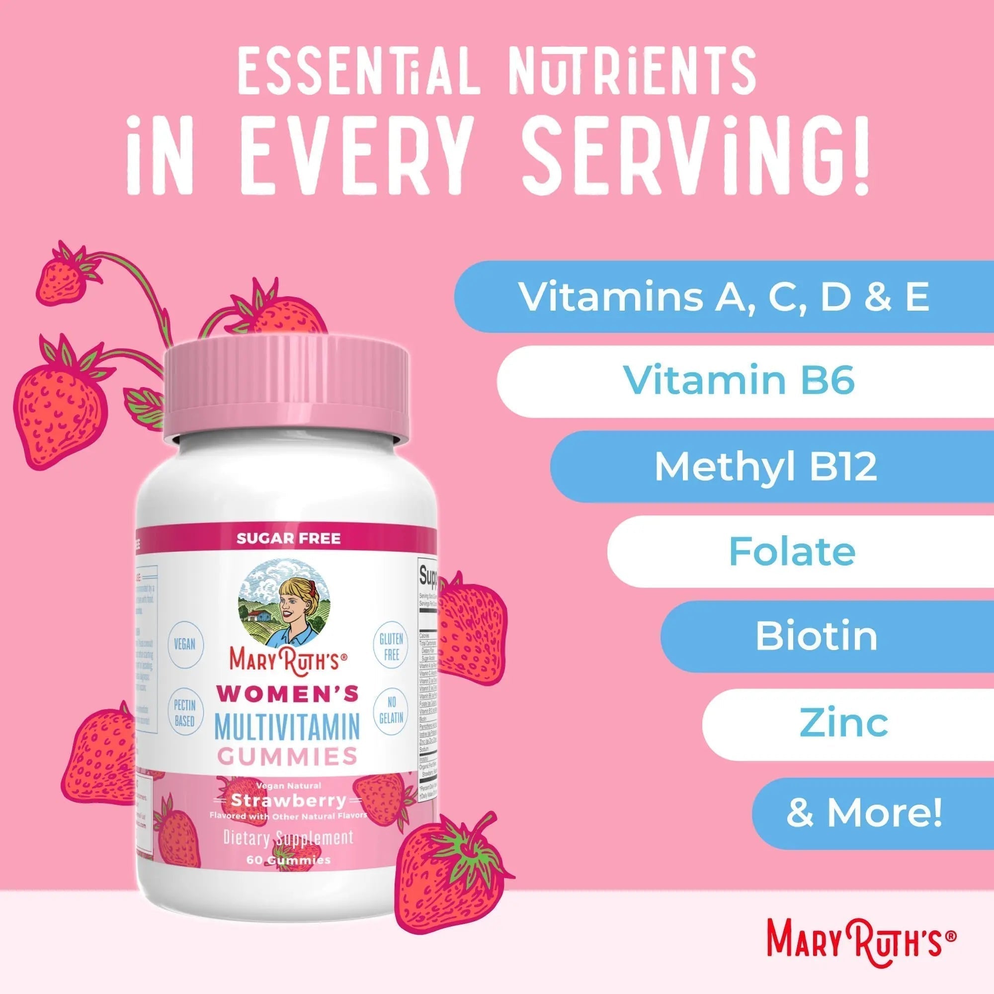 MaryRuth's Multivitamin Gummies for Women (Strawberry) & Liquid Nighttime Multimineral (Pineapple) | Clean Label Project Verified - TrustMedUSA
