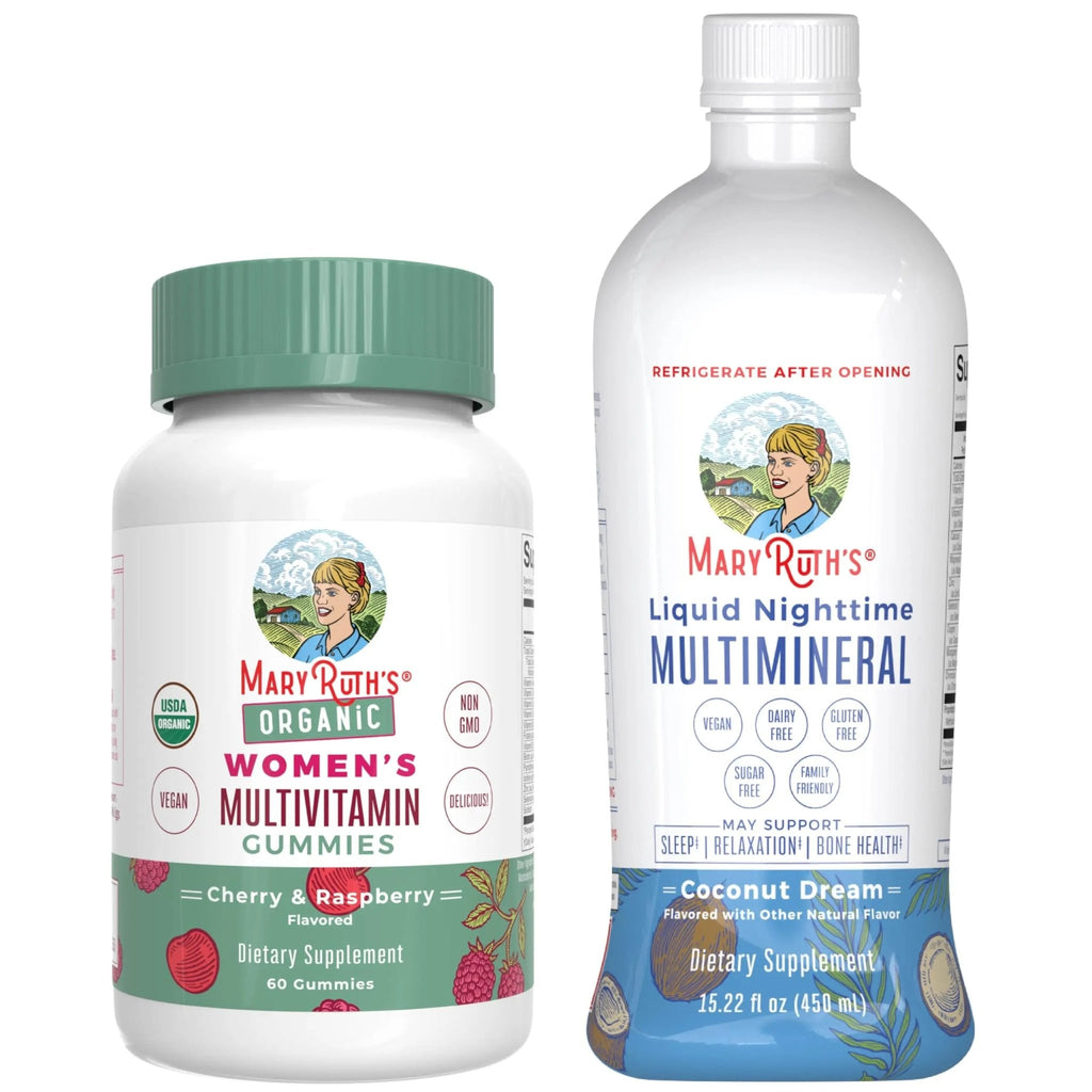 MaryRuth's Multivitamin Gummies for Women (Strawberry) & Liquid Nighttime Multimineral (Pineapple) | Clean Label Project Verified | - TrustMedUSA