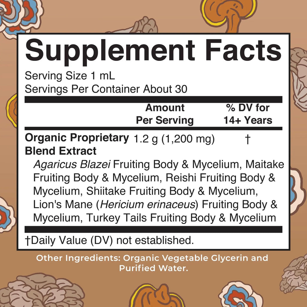 MaryRuth's Mushroom Complex | Lion's Mane | Turkey Tail | Reishi Mushroom | Shiitake Mushrooms | Alcohol Free | Mushroom Blend | Organic | Non-GMO | Vegan | 30 Servings - TrustMedUSA