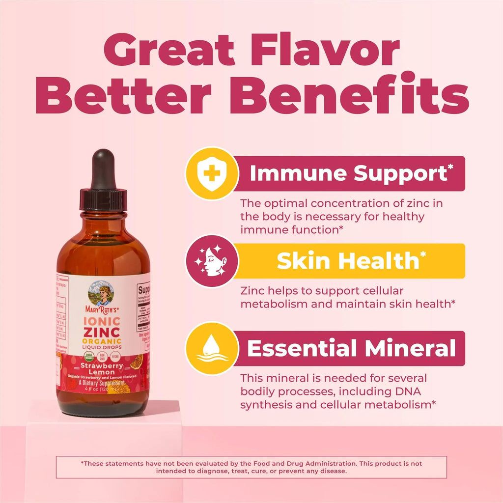 MaryRuth's Organic Liquid Zinc Supplement for Kids & Adults | Immune Support | Skin Health | Antioxidant | Cellular Metabolism | Zinc Sulfate | Vegan | Non-GMO | Sugar Free | Gluten Free | 4 oz - TrustMedUSA