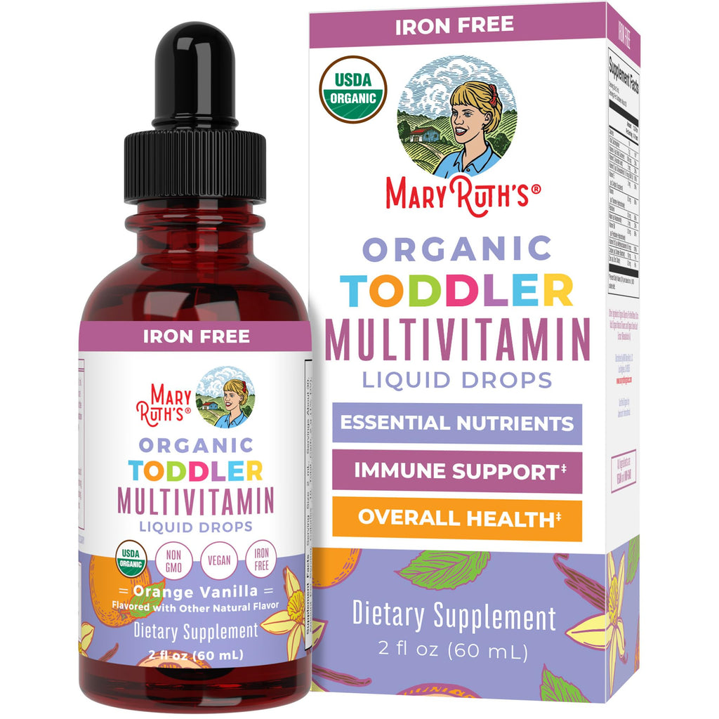 MaryRuth's Toddler Multivitamin | Vitamin A C D E B6 B12 Zinc | Healthy Growth Support | Immunity | Bone Health | Cognitive Function | Organic | Sugar Free | Vegan | Non-GMO | 2 Fl Oz | 30 Day Supply - TrustMedUSA